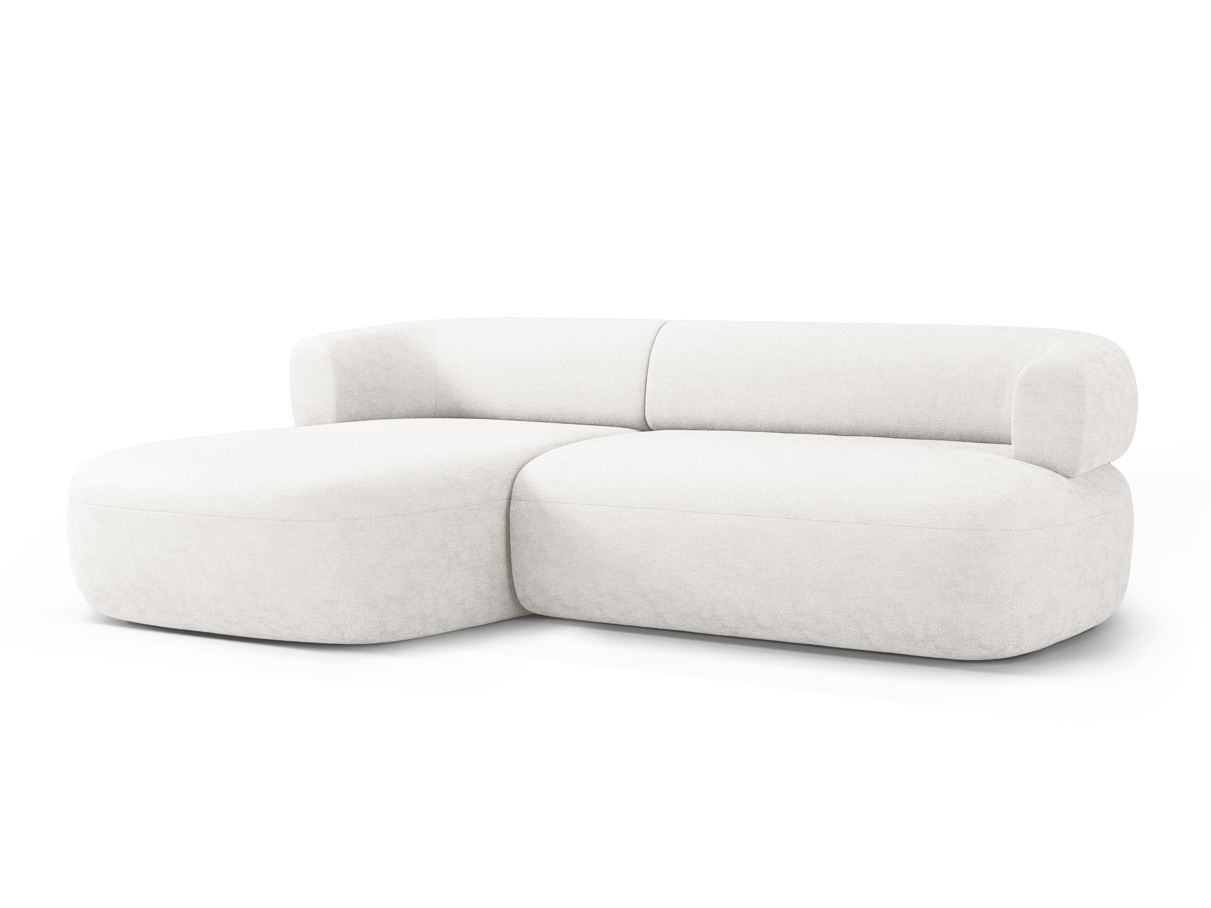 Left-facing 3-seater corner sofa ALDRIN in light beige chenille