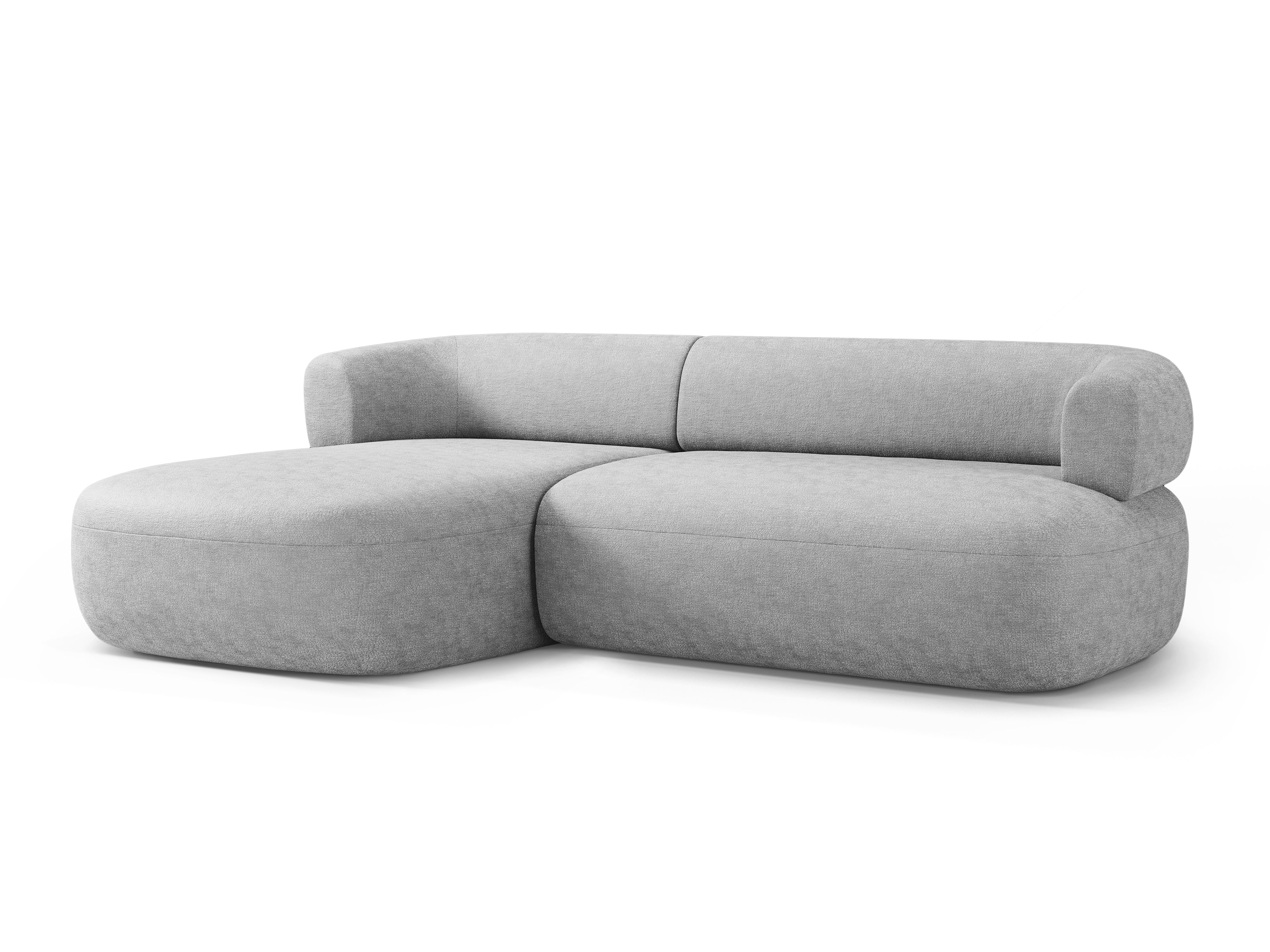 Left-facing 3-seater corner sofa ALDRIN in gray chenille