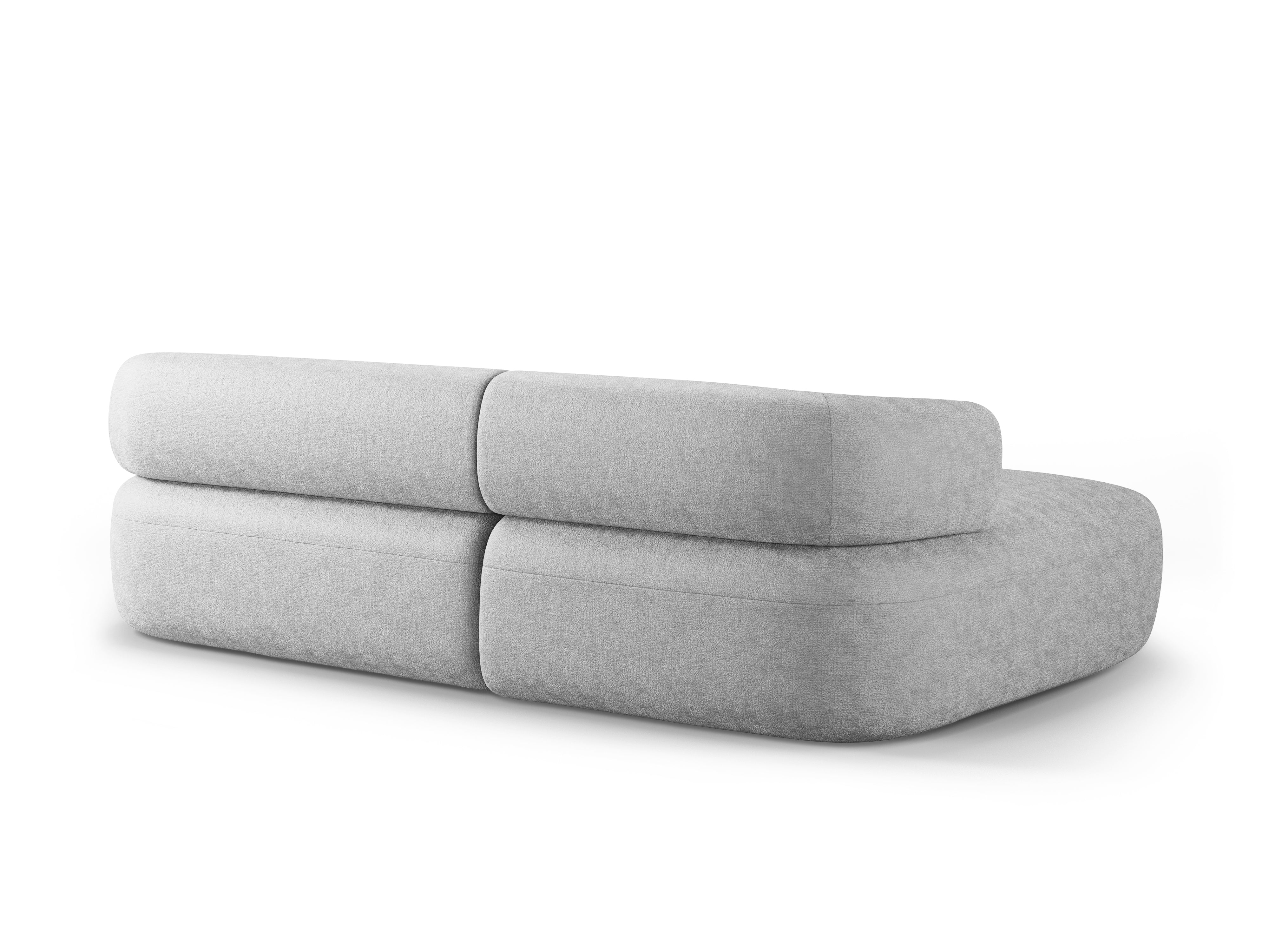 Left-facing 3-seater corner sofa ALDRIN in gray chenille