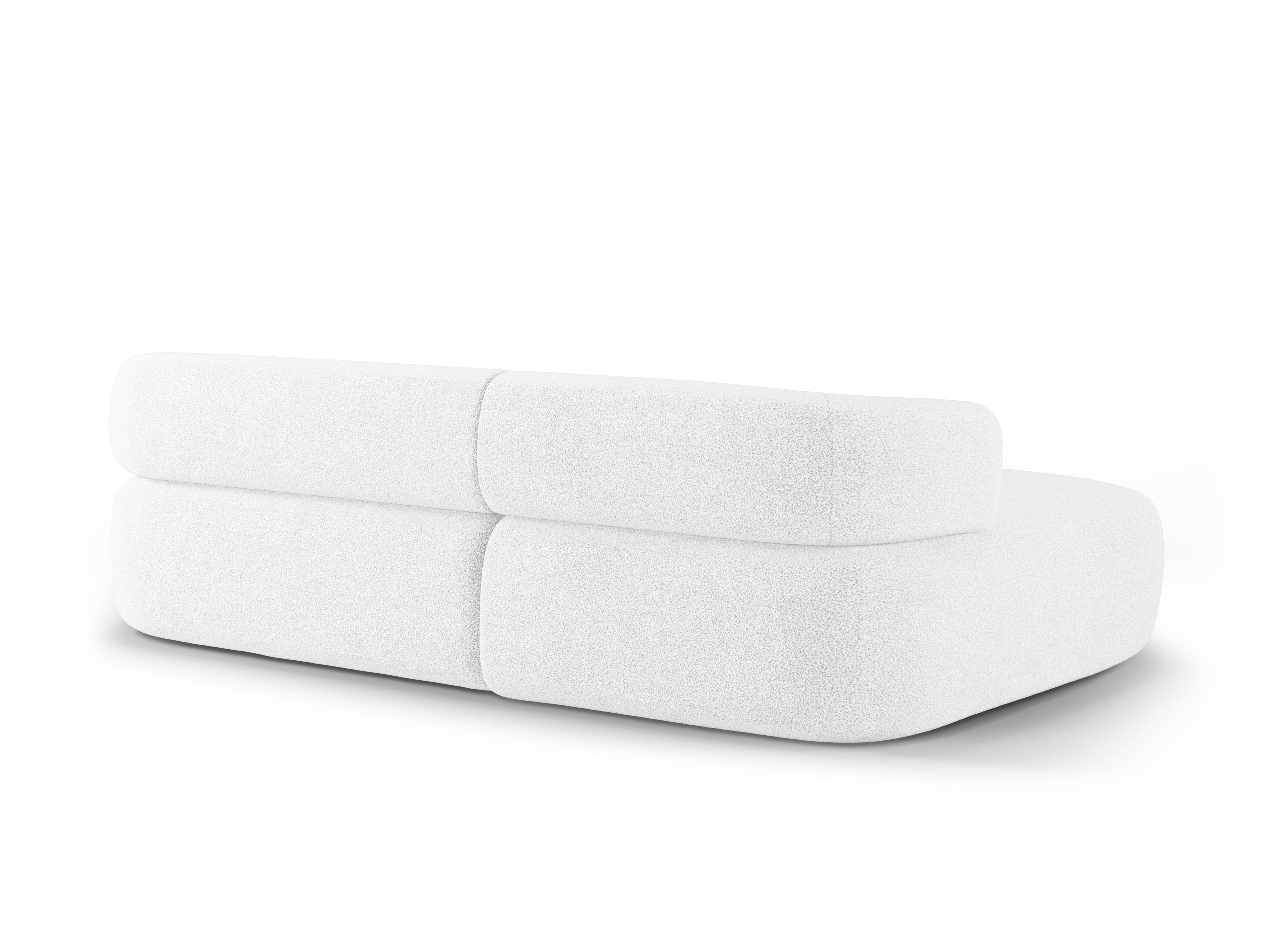 Left-facing 3-seater sofa ALDRIN in white boucle