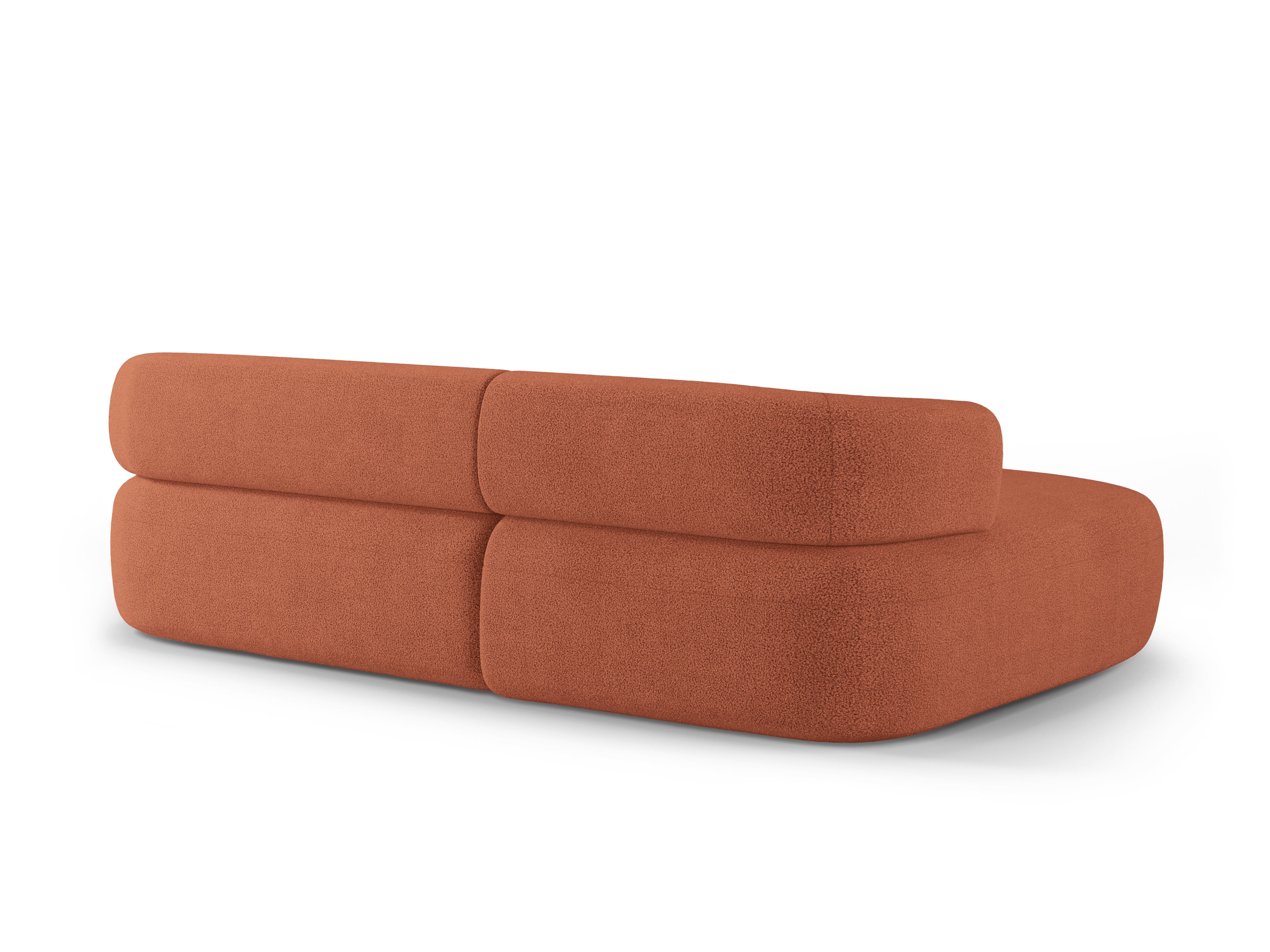 Left-facing 3-seater corner sofa ALDRIN in brick boucle