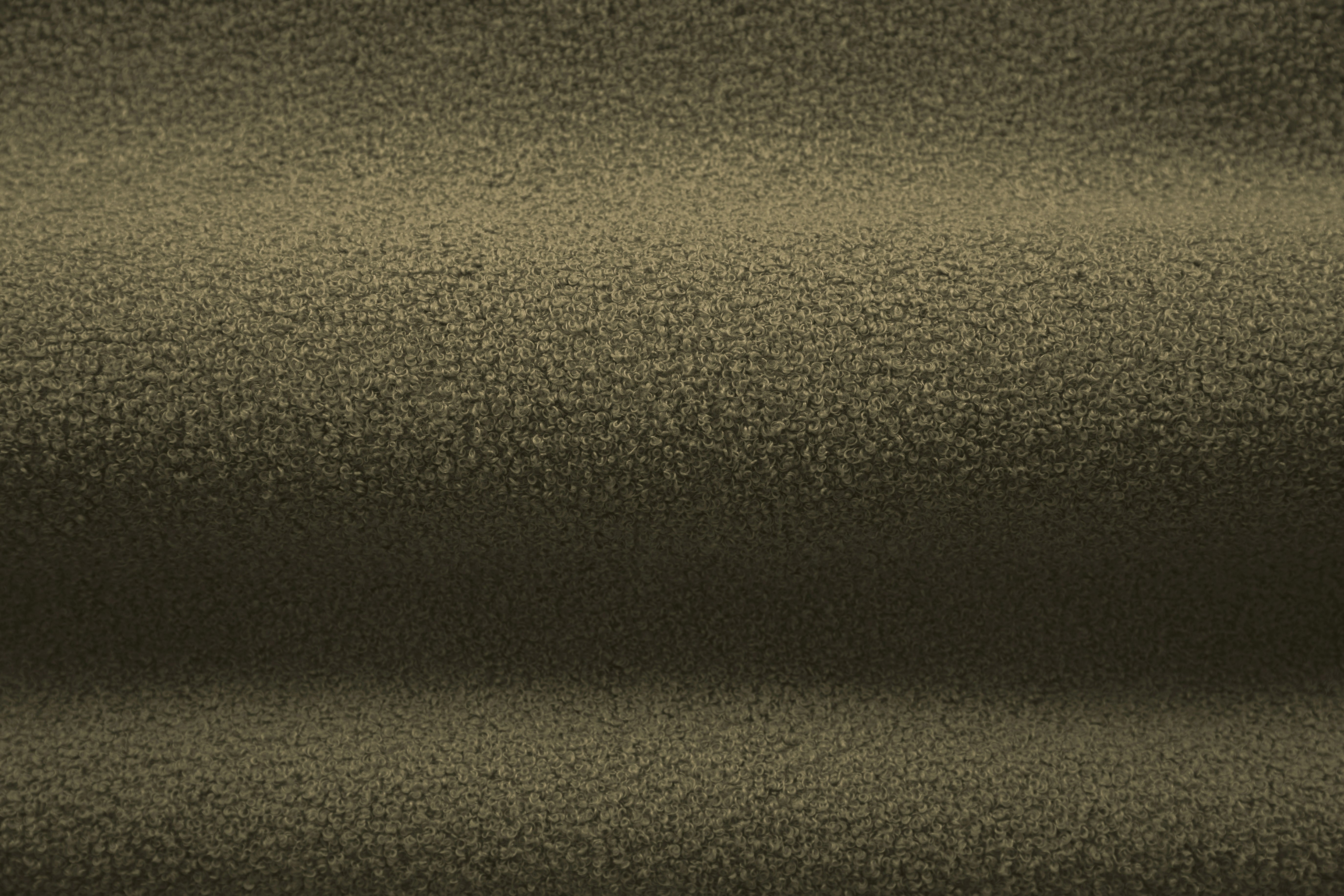 Left-facing 3-seater sofa ALDRIN in green boucle