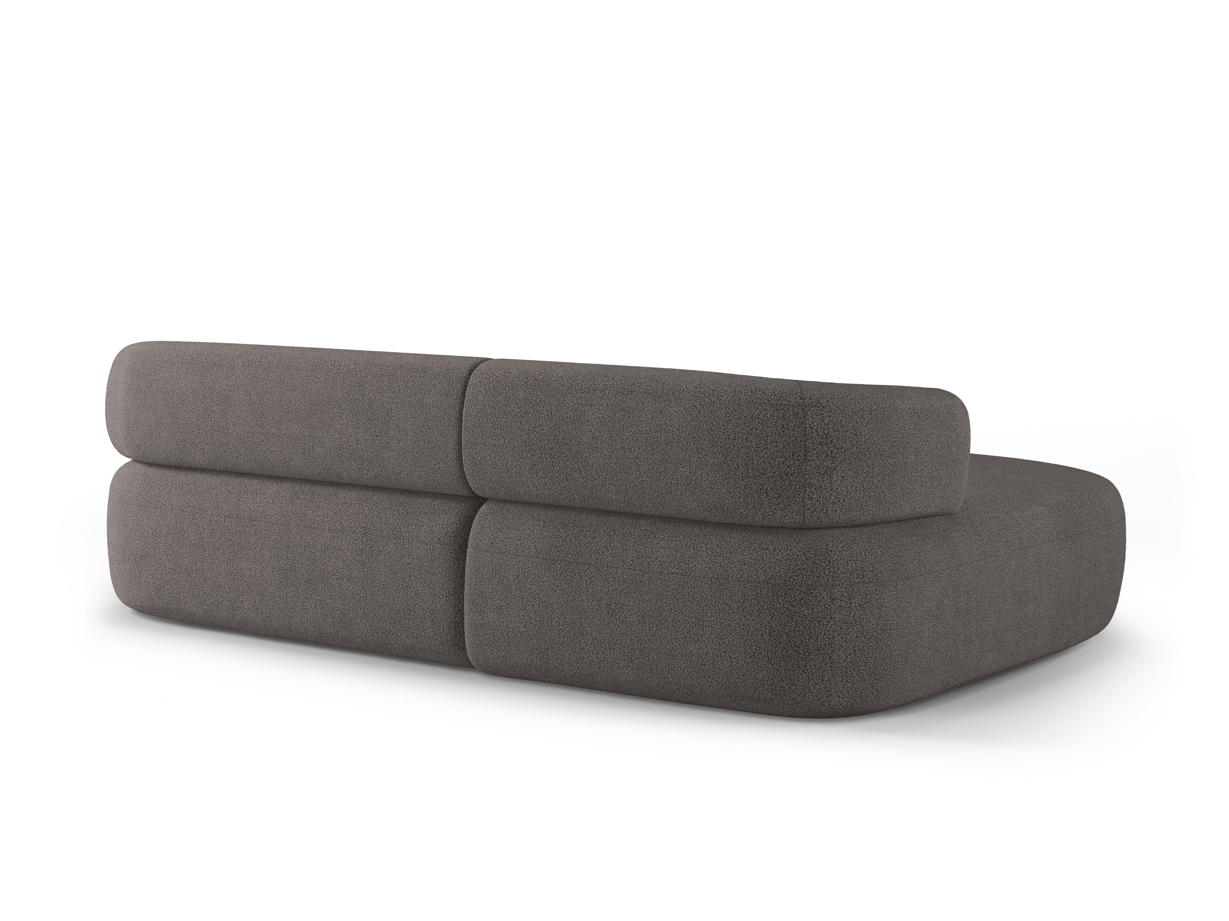 Left-facing 3-seater corner sofa ALDRIN in gray boucle