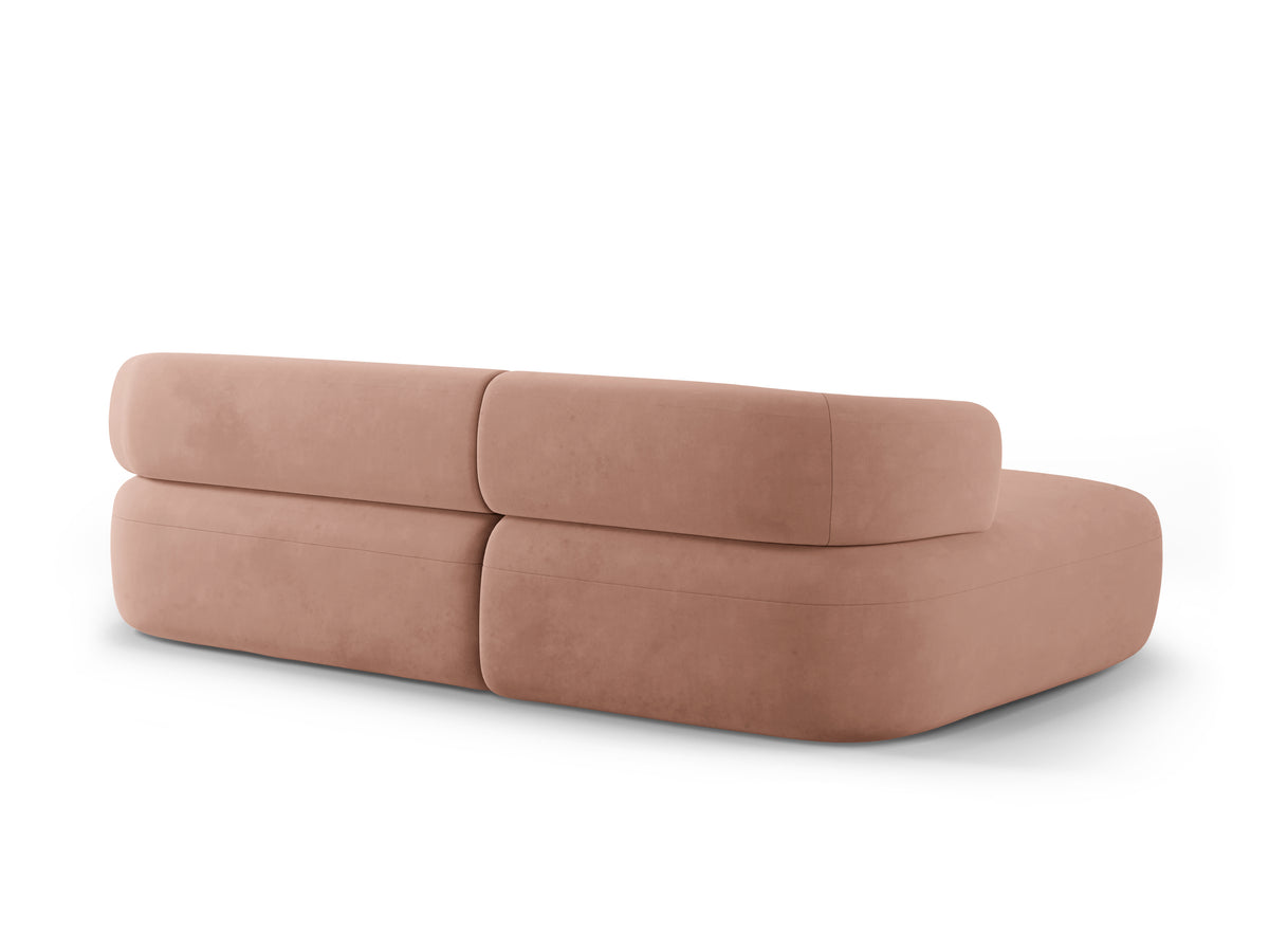 Velvet 3-Seater Left-Facing Sofa ALDRIN in Pink