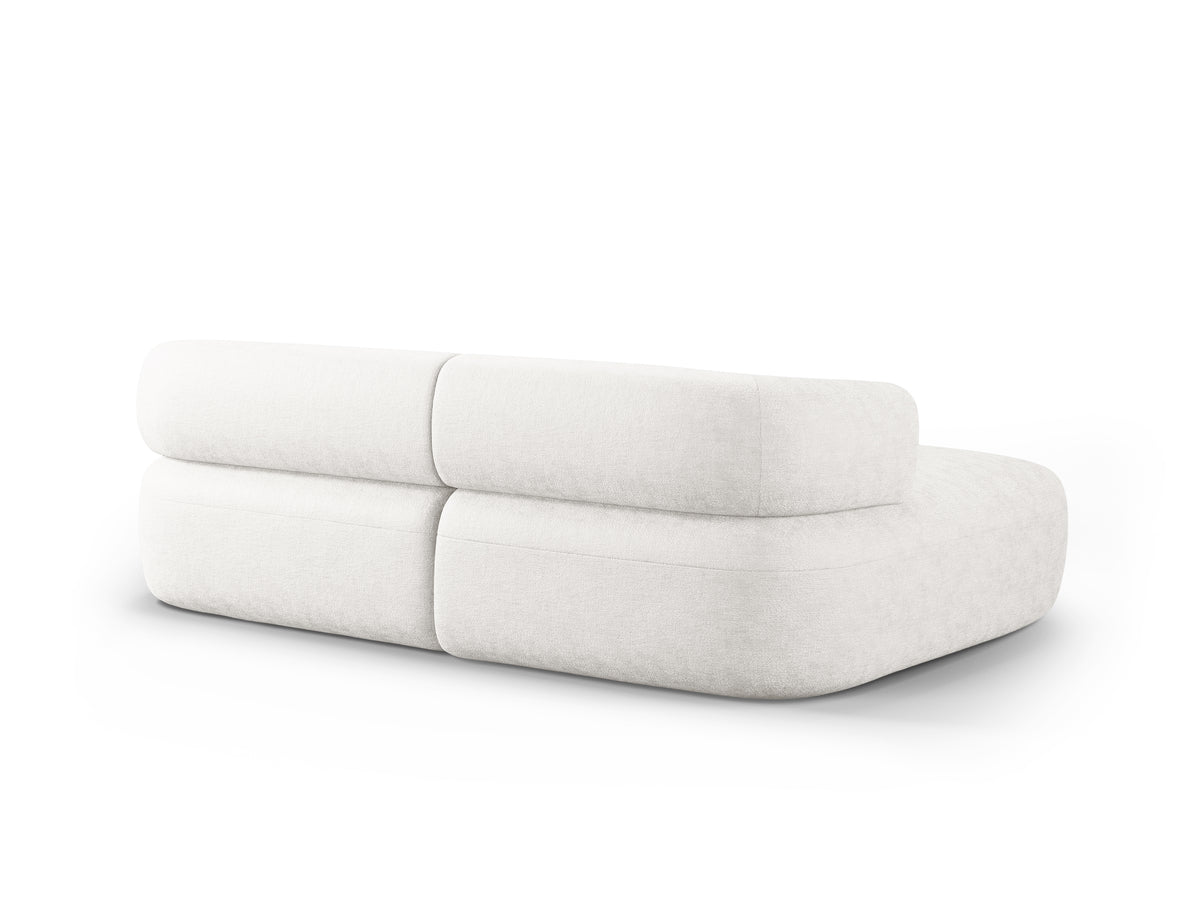 Left-facing 2-seater corner sofa ALDRIN in light beige chenille