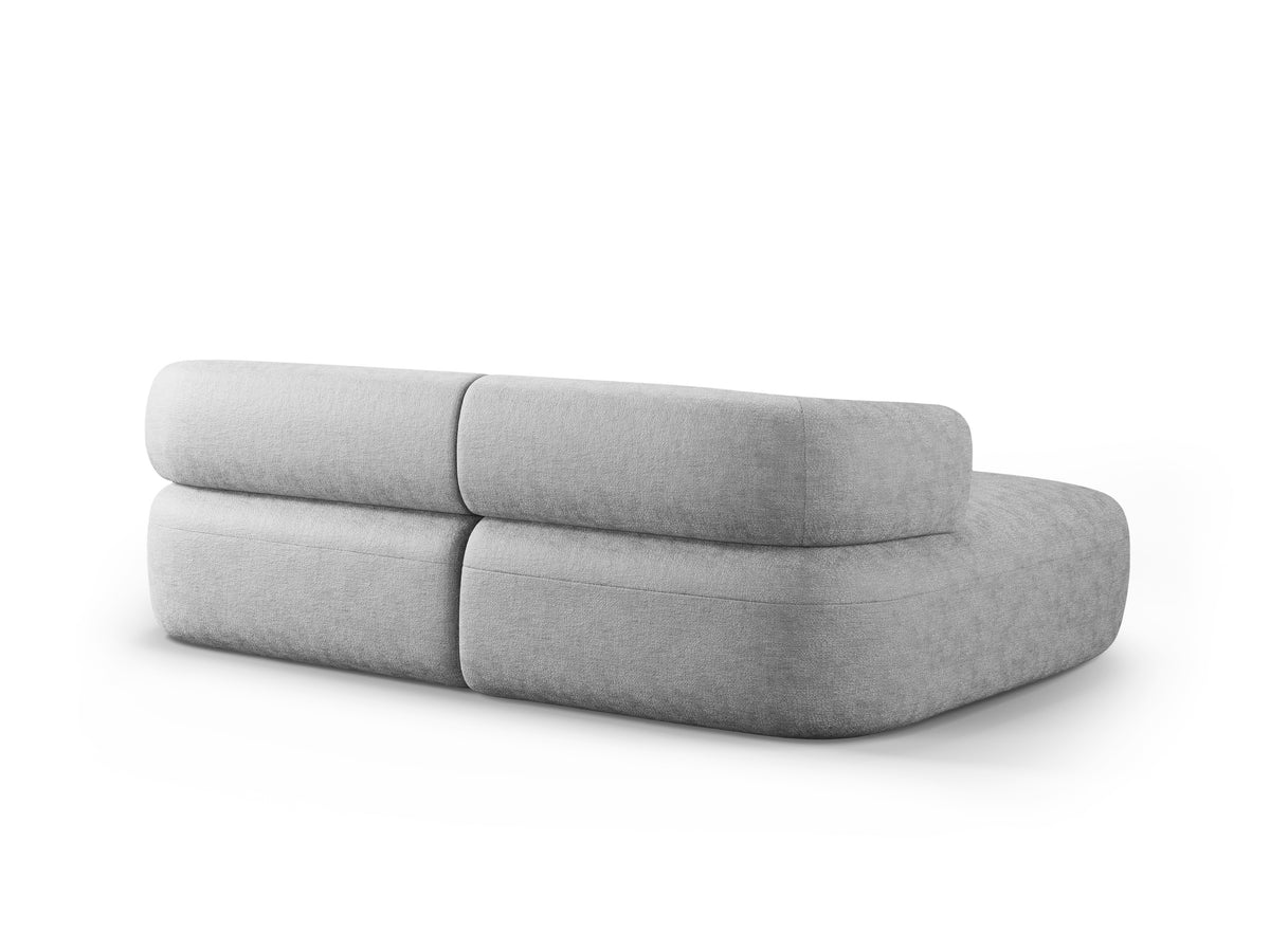 Left-facing 2-seater corner sofa ALDRIN in gray chenille
