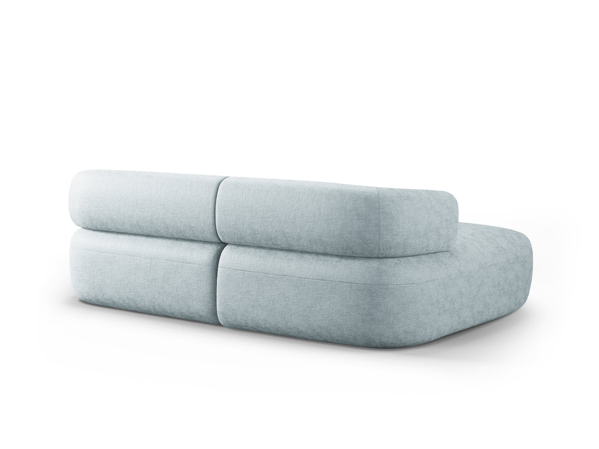 Left-facing 2-seater corner sofa ALDRIN in blue chenille