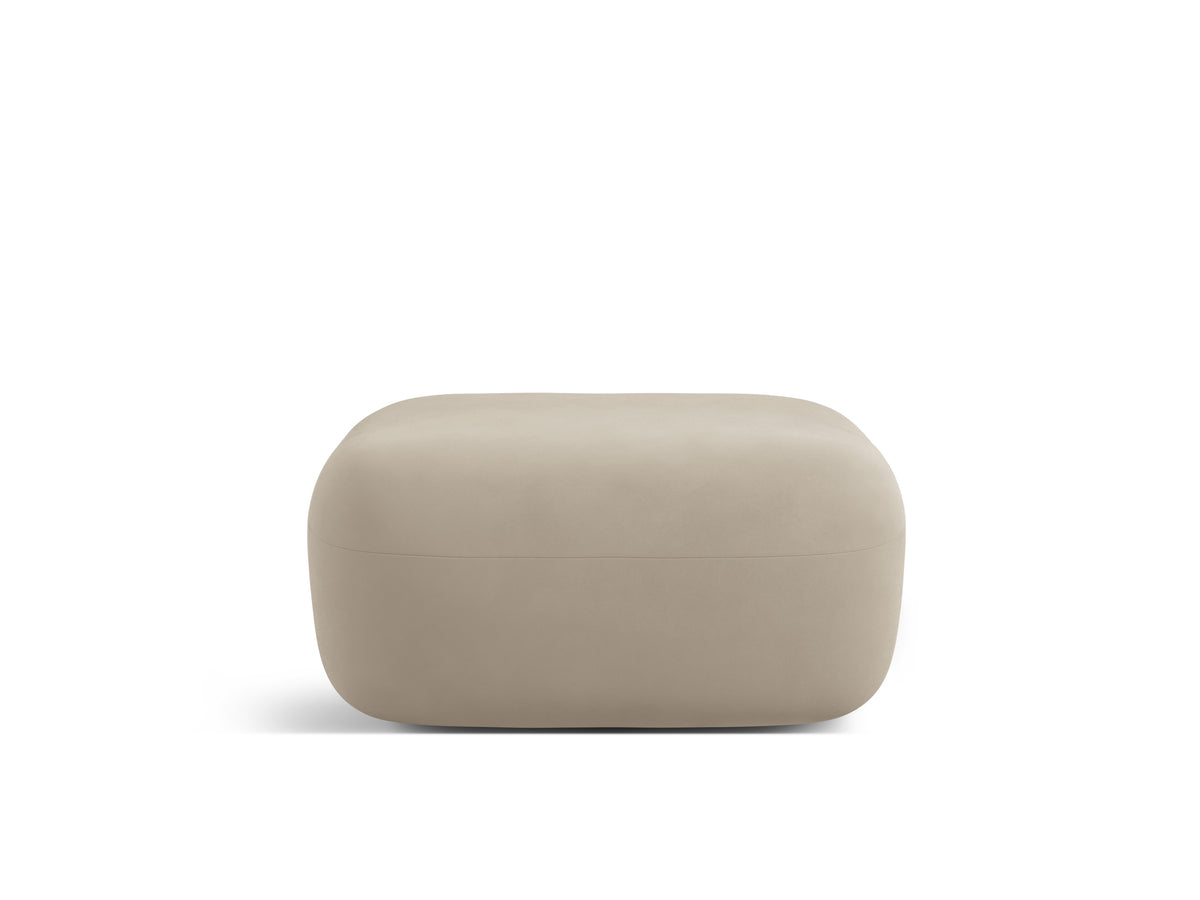 Velvet pouf ALDRIN beige