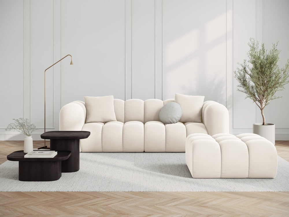 Puf velvety light beige Halley