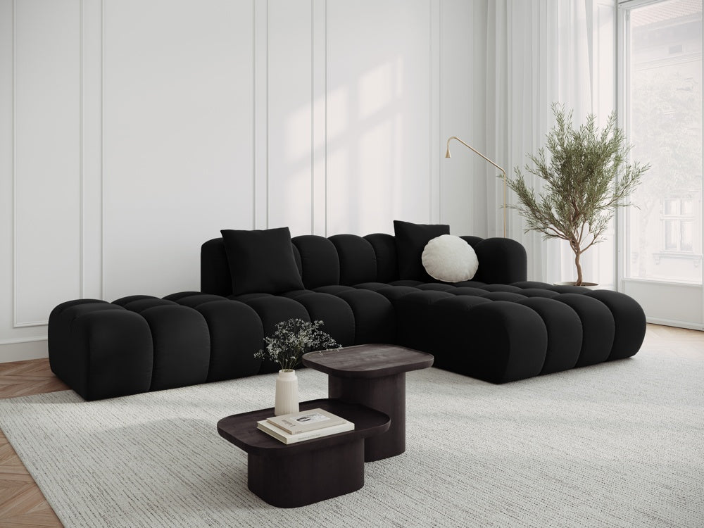 Velvet corner 5-person right-sided Halley Black