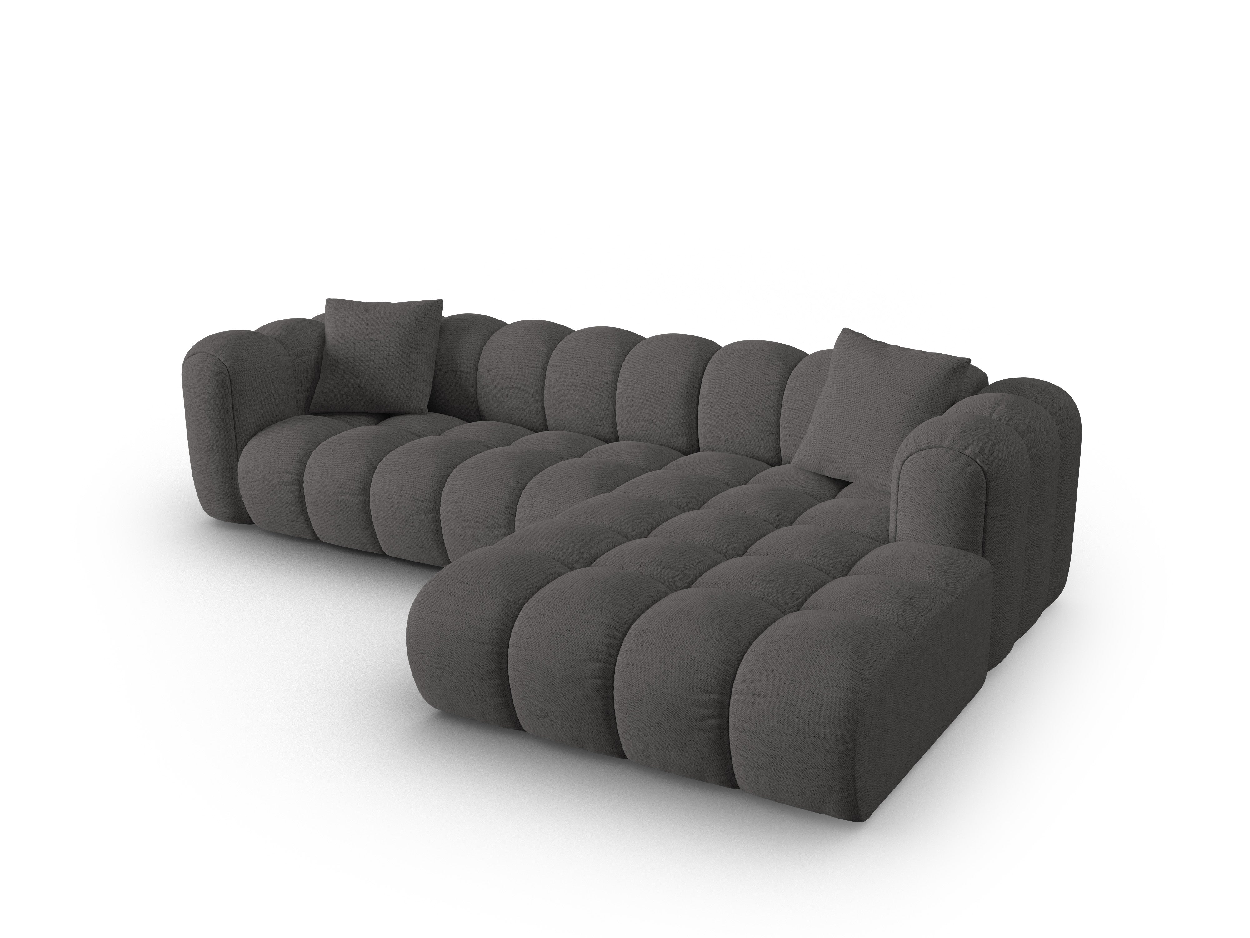 4-seater right-facing corner sofa ASTRO gray chenille