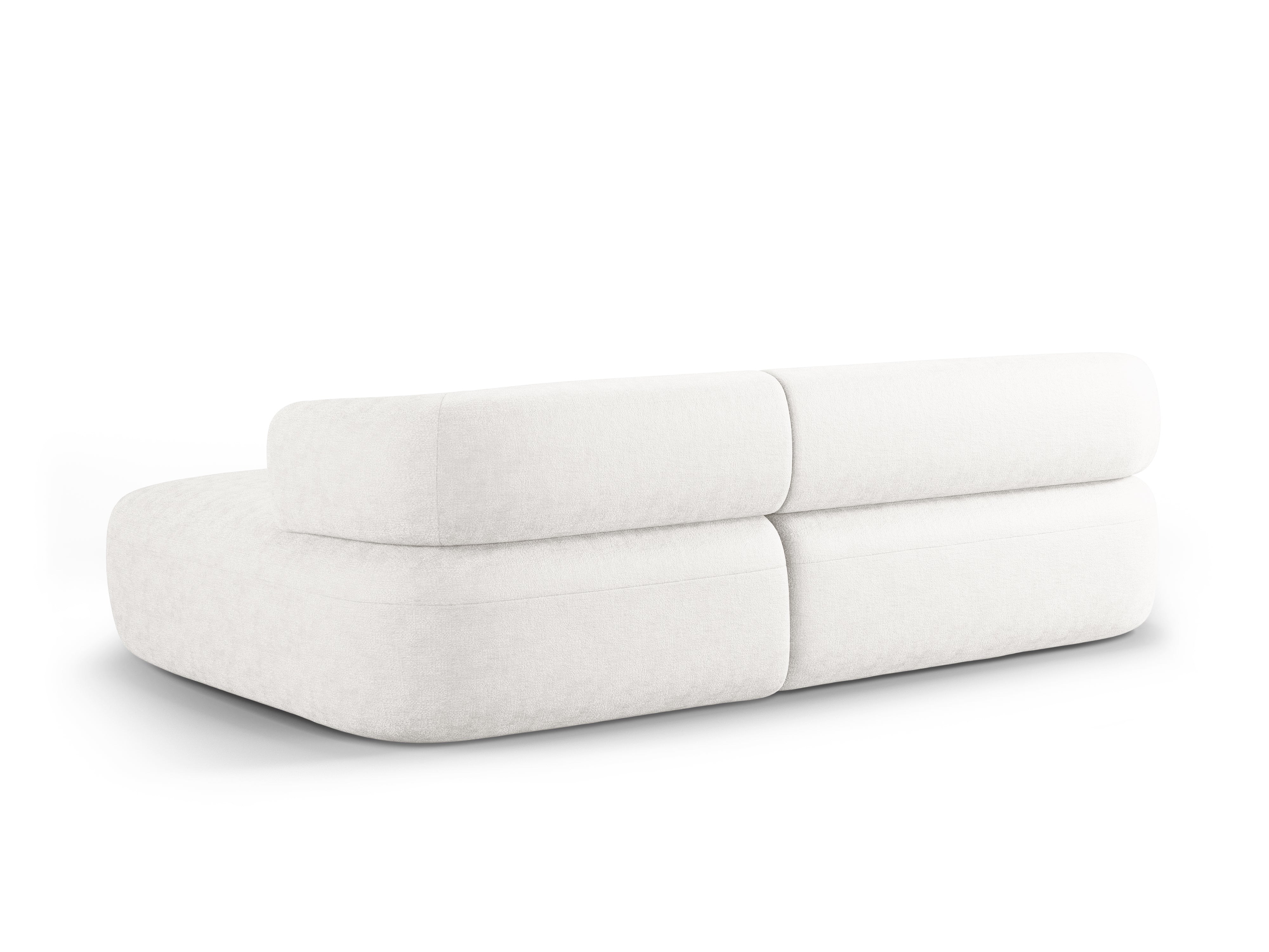 Right-facing 3-seater corner sofa ALDRIN in light beige chenille