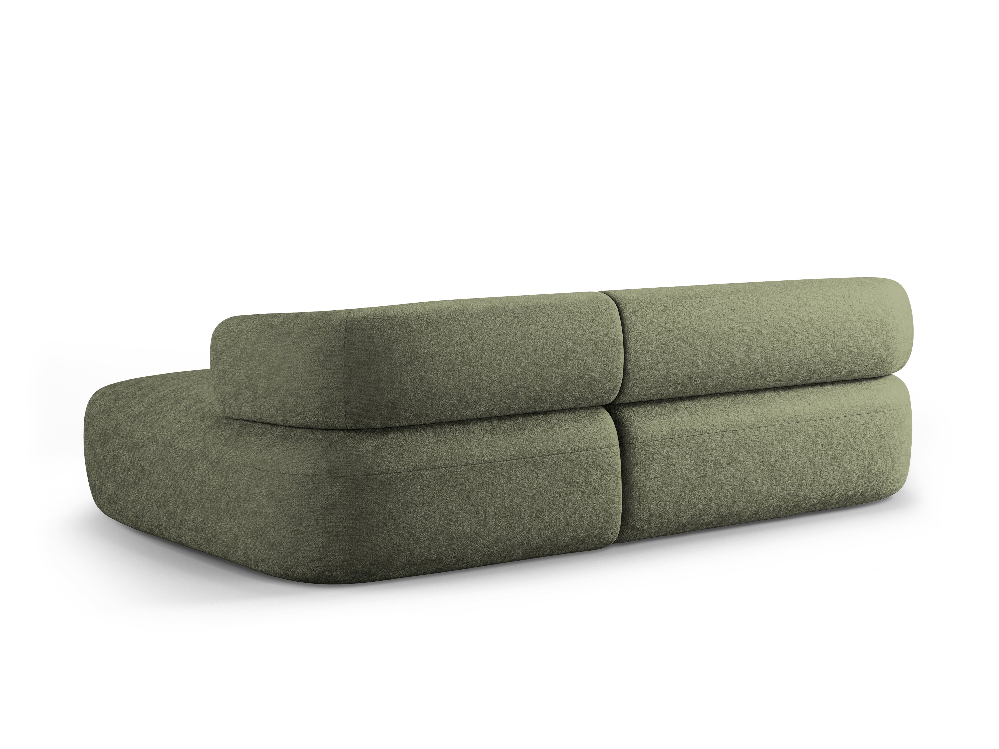 3-Seater Right-Hand Corner Sofa ALDRIN in Green Chenille
