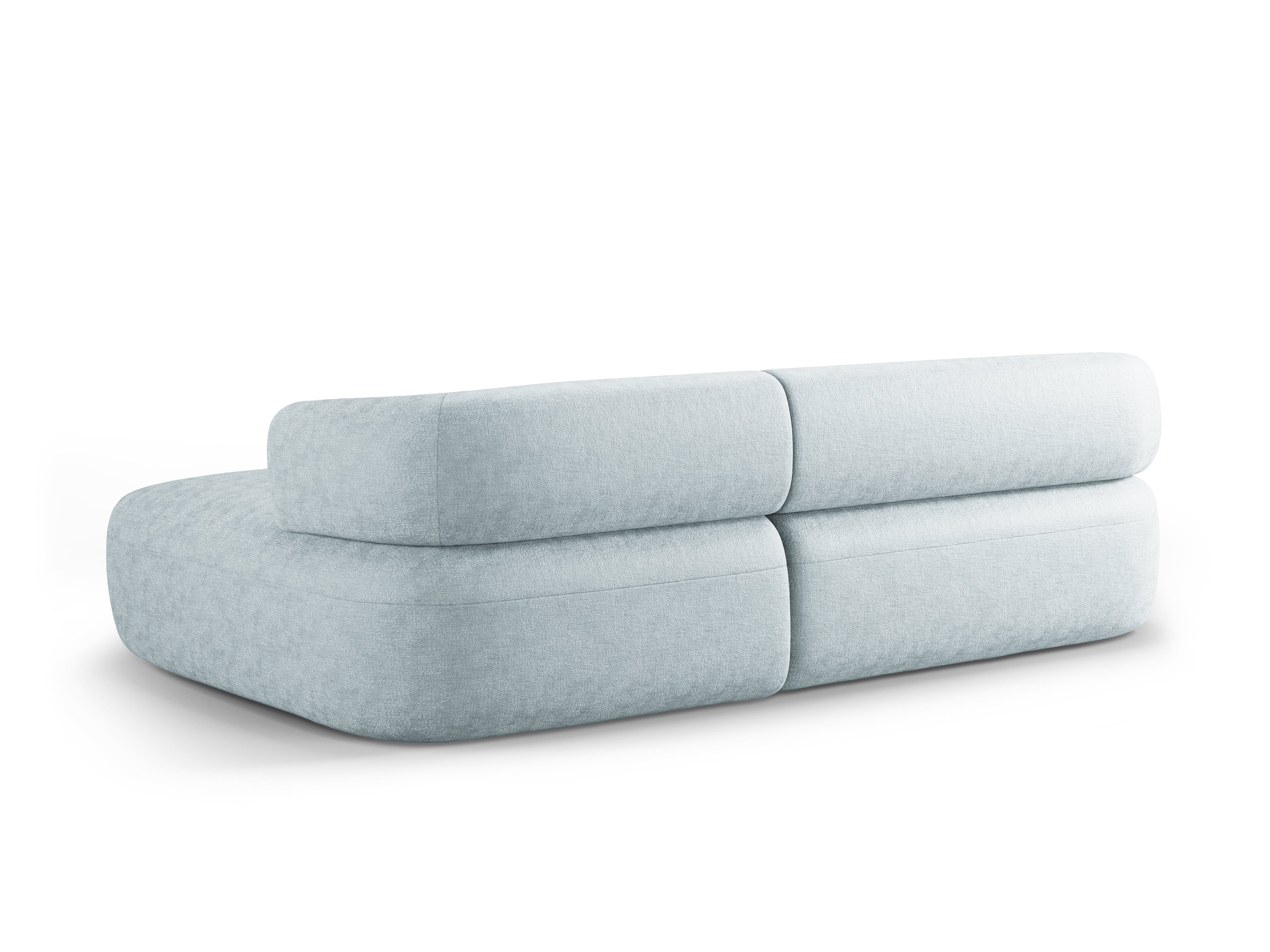 3-Seater Right-Hand Corner Sofa ALDRIN in Blue Chenille