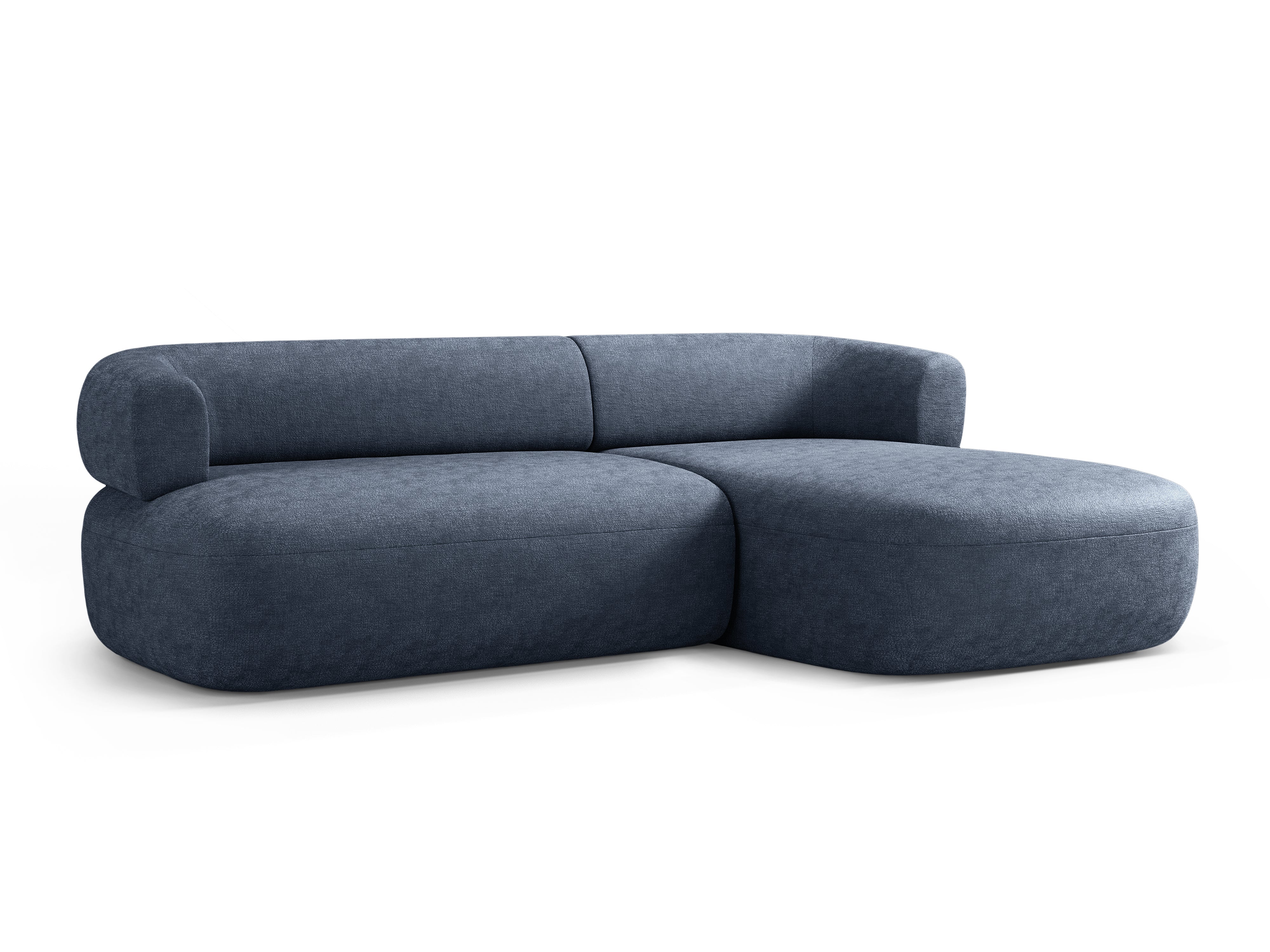 3-Seater Right-Hand Corner Sofa ALDRIN in Navy Chenille