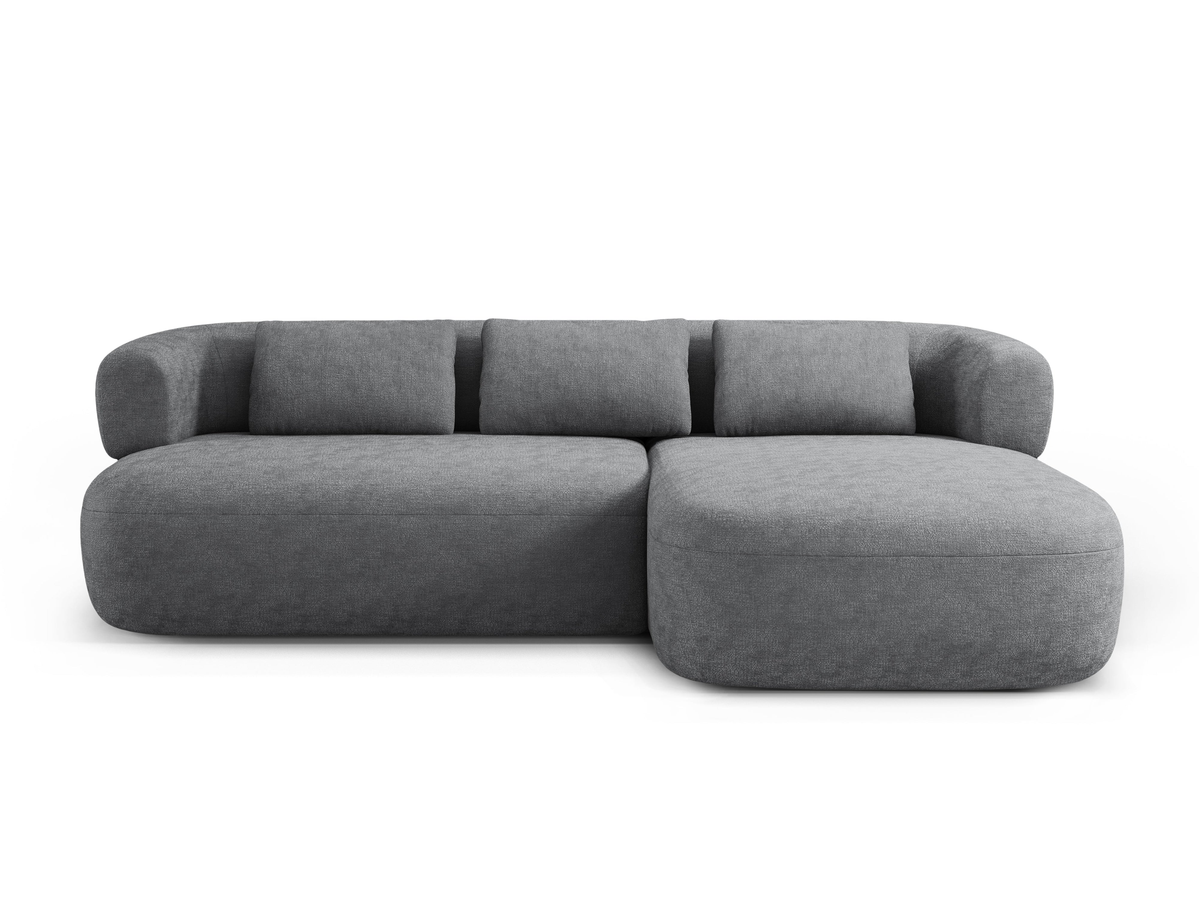 Right-facing 3-seater corner sofa ALDRIN in dark gray chenille