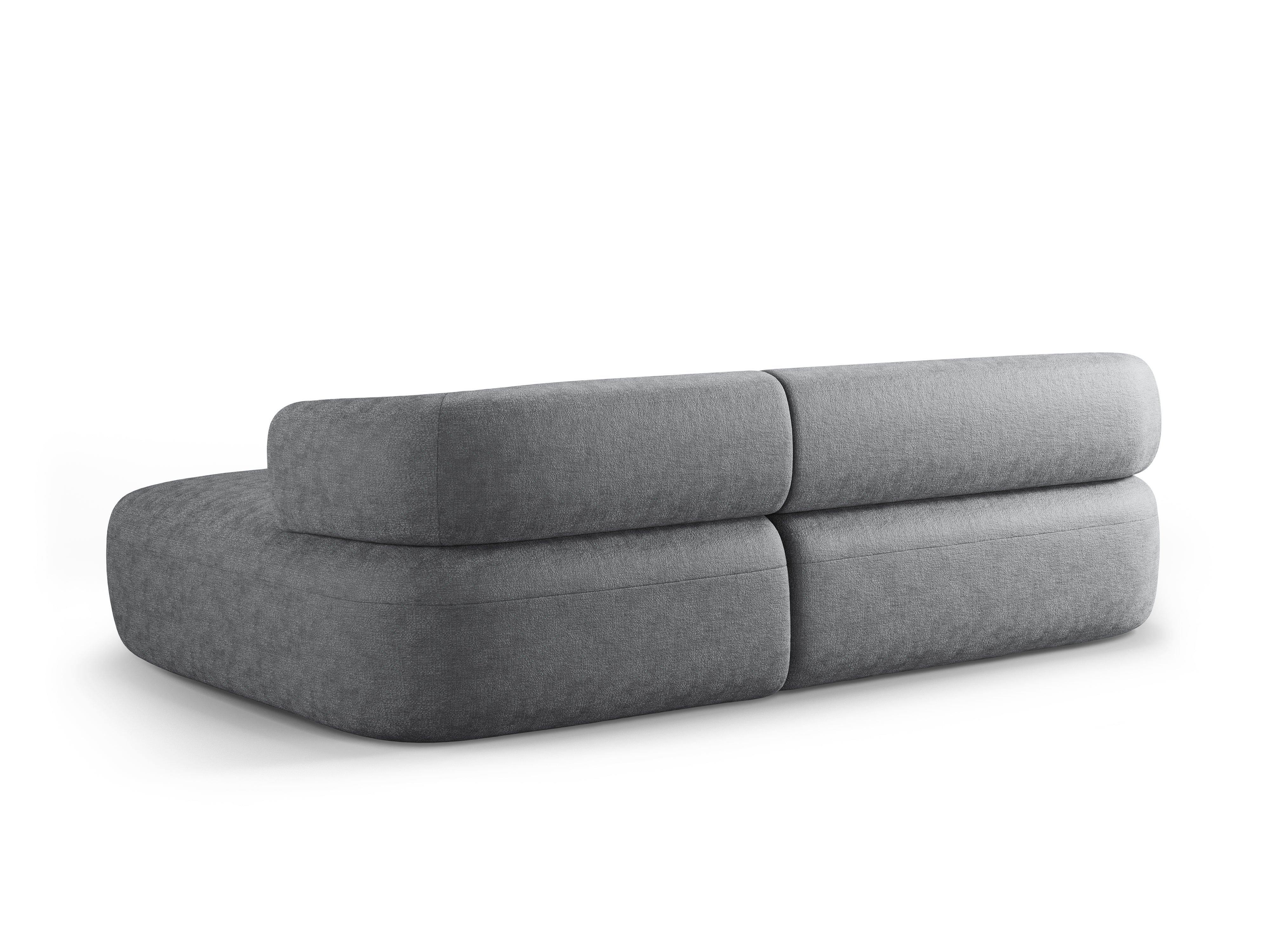Right-facing 3-seater corner sofa ALDRIN in dark gray chenille