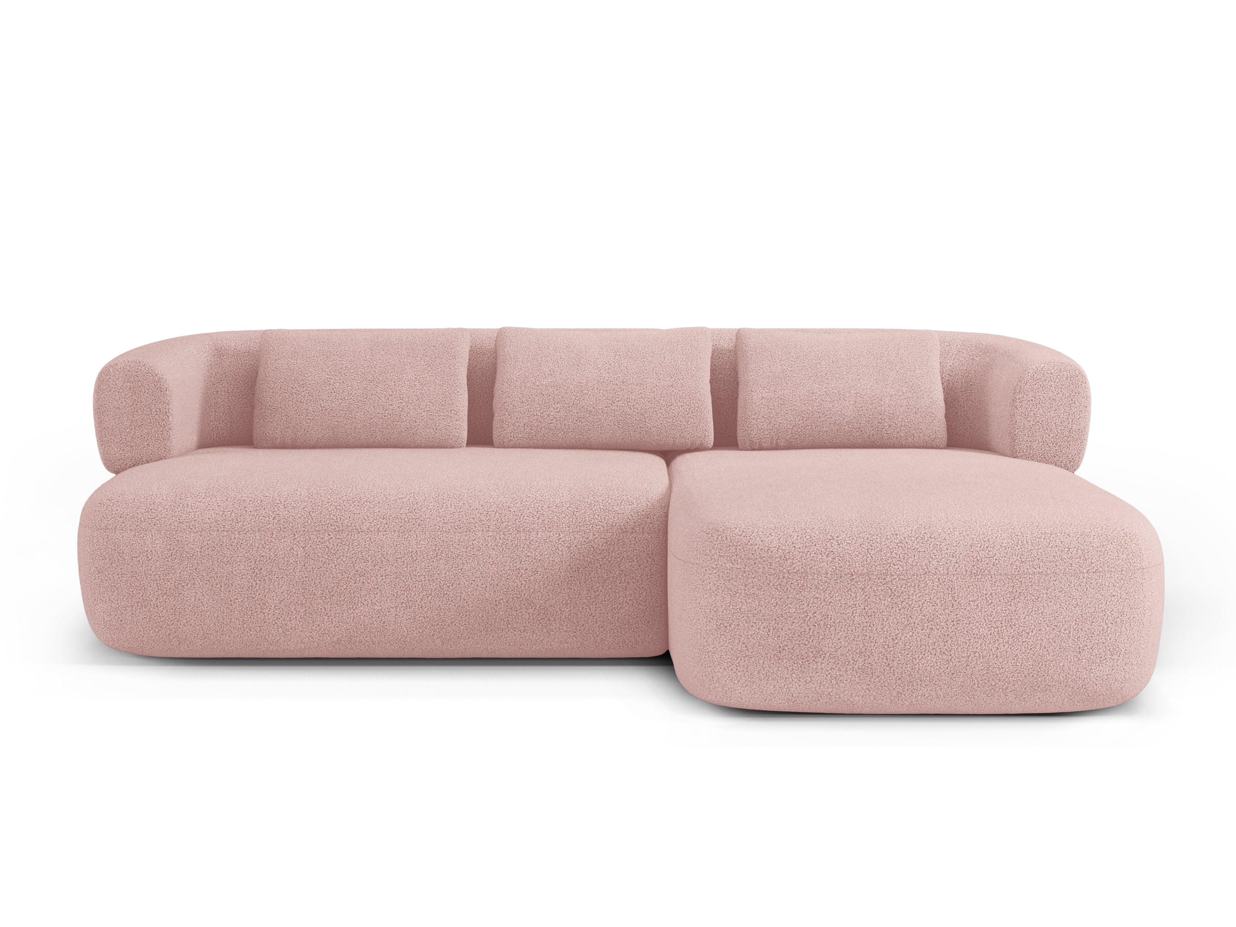 3-Seater Right-Hand Corner Sofa ALDRIN Powder Pink Boucle