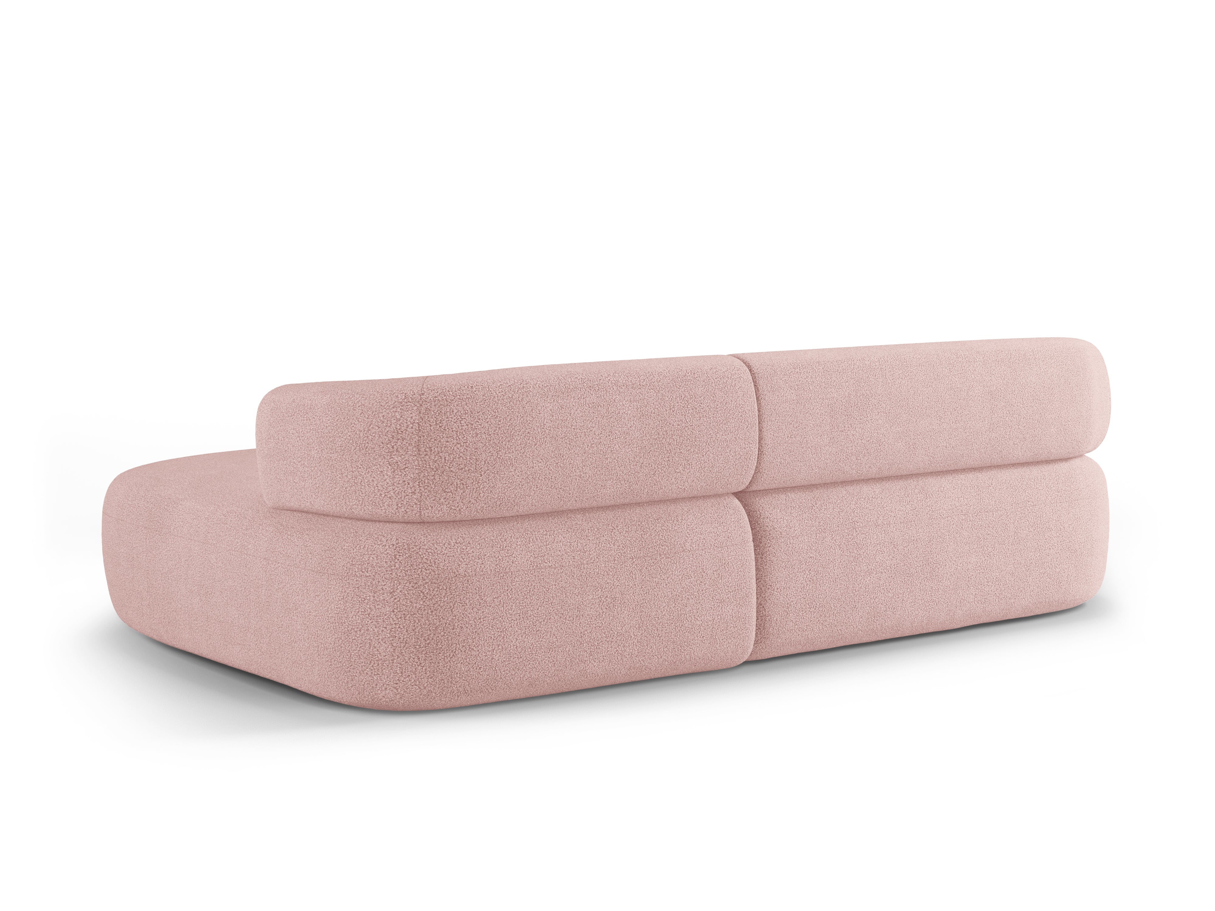 3-Seater Right-Hand Corner Sofa ALDRIN Powder Pink Boucle