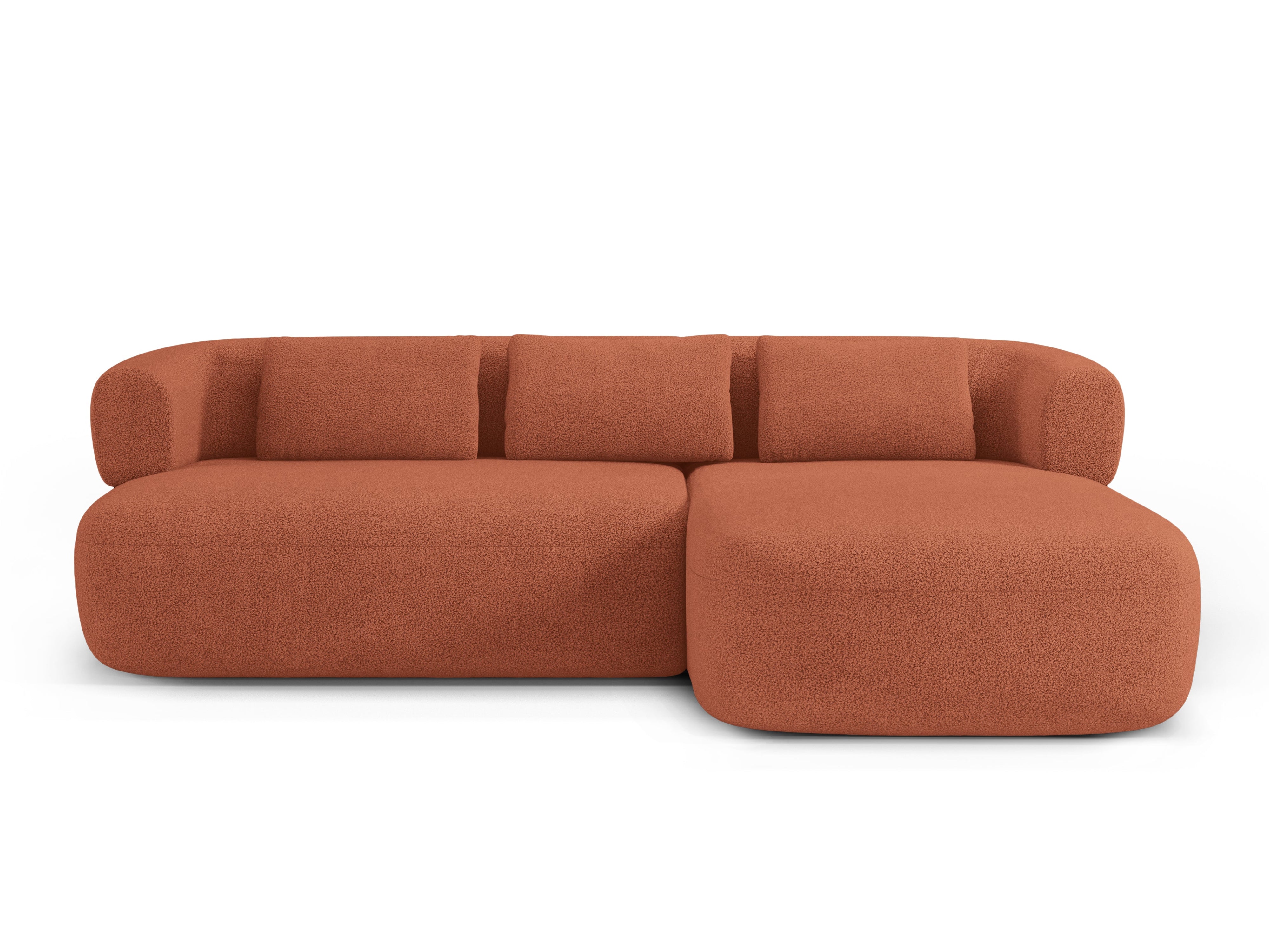 3-Seater Right-Hand Corner Sofa ALDRIN Brick Boucle