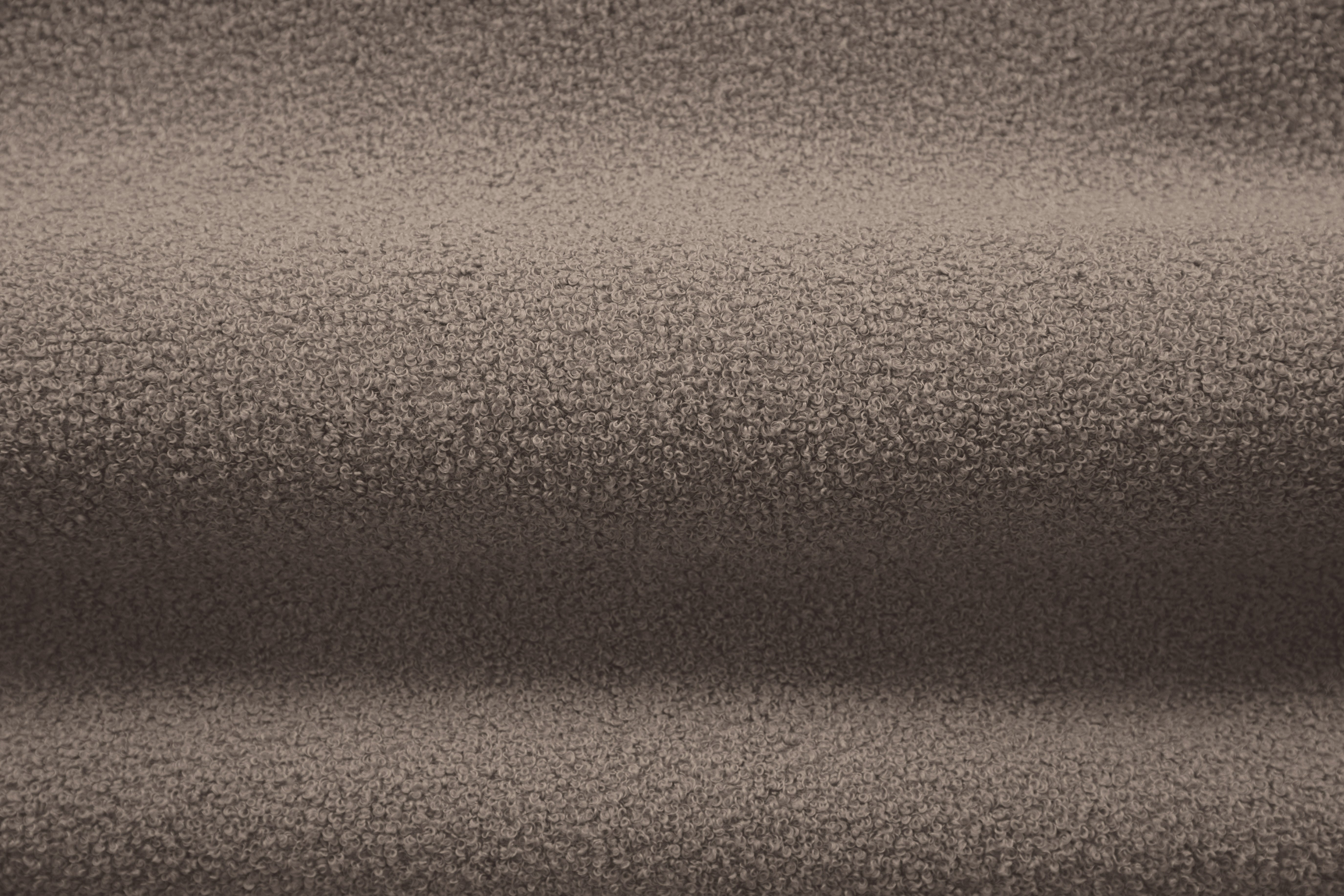 Right-facing 3-seater corner sofa ALDRIN in light brown boucle.