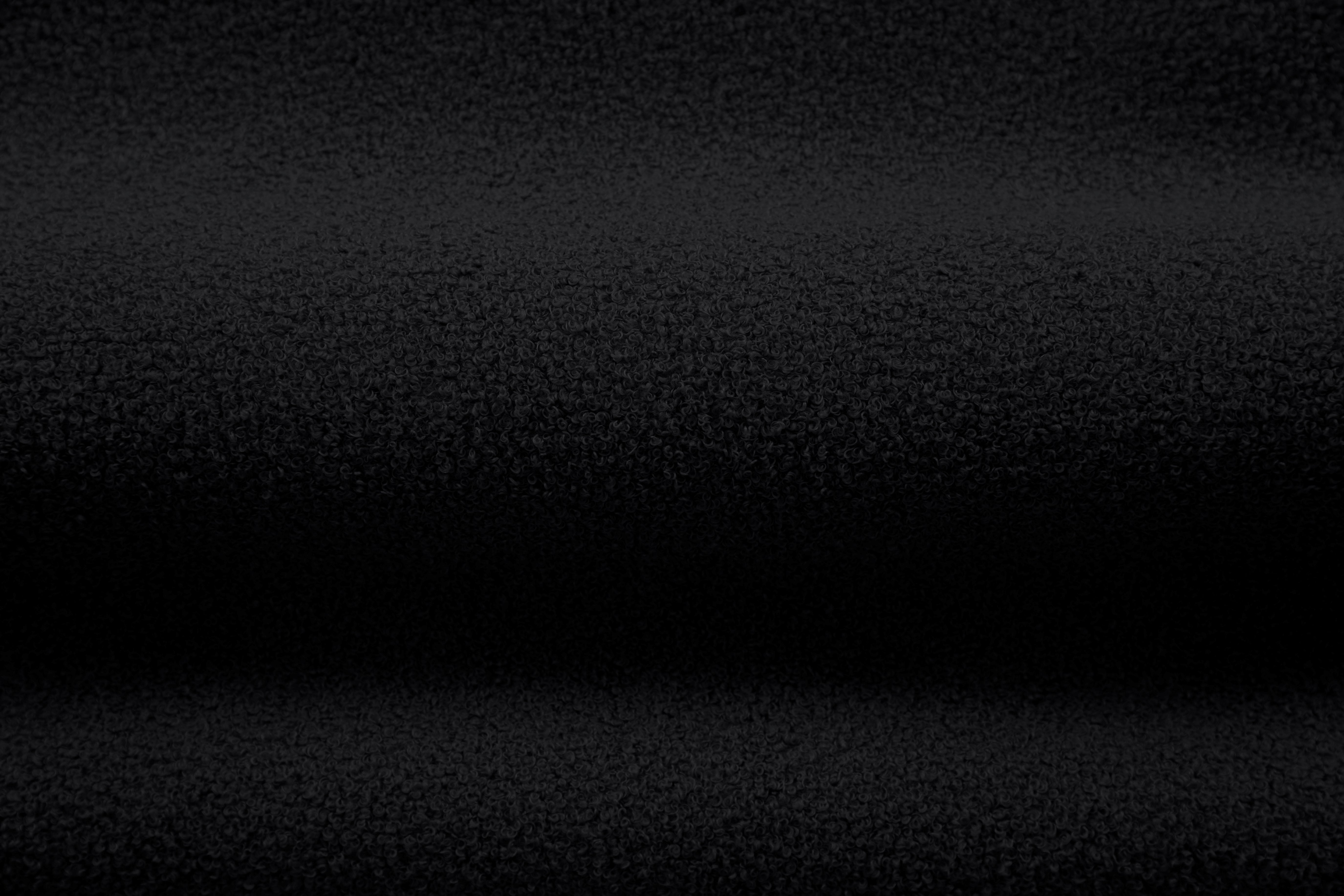 Right-facing 3-seater corner sofa ALDRIN in black boucle