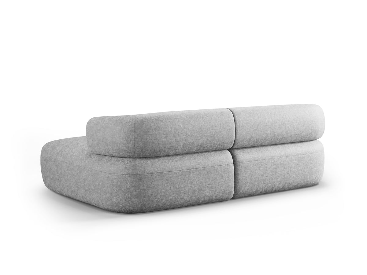 Right-facing 2-seater corner sofa ALDRIN in gray chenille