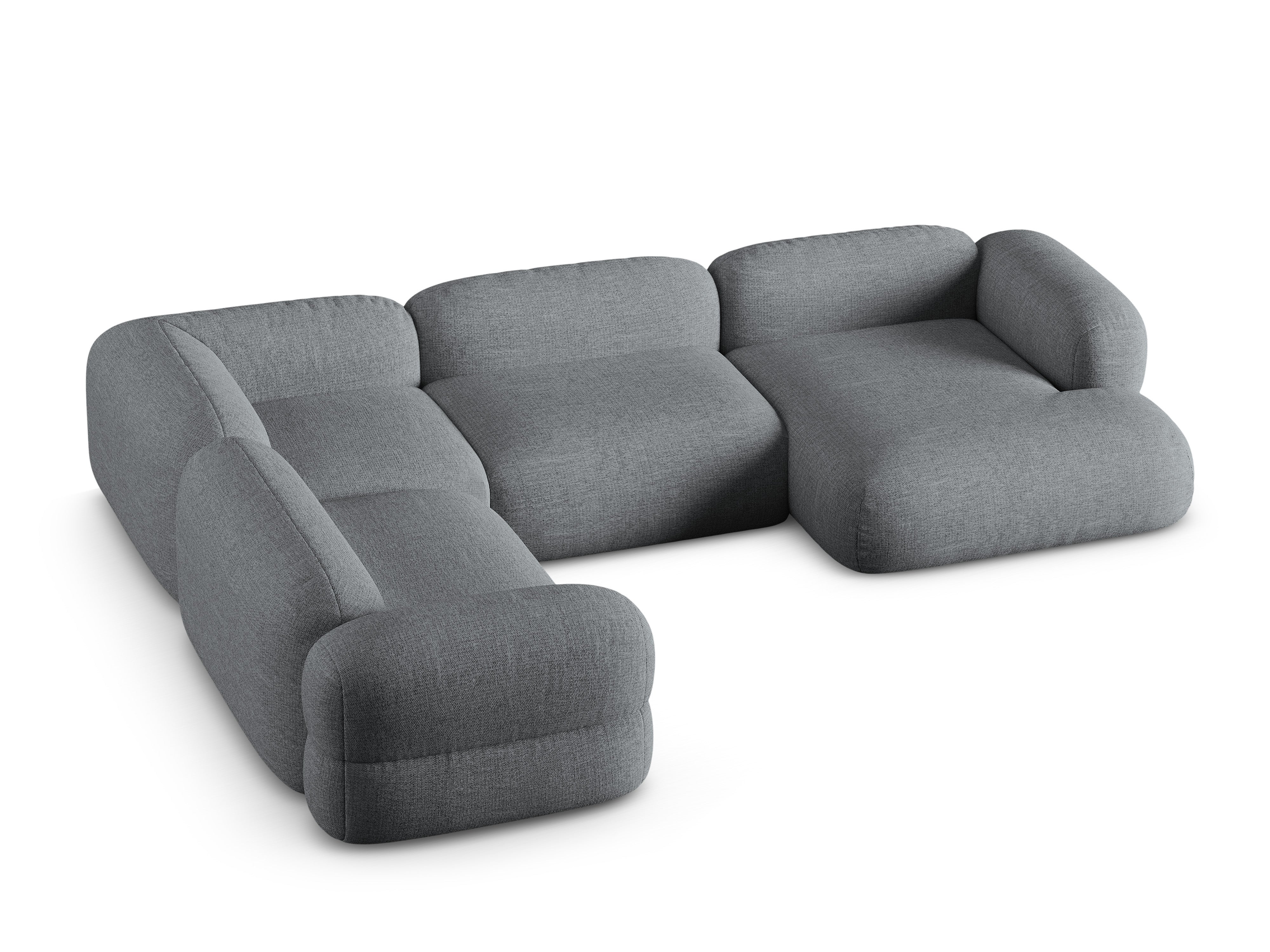 U-förmiger linker Ecksofa ROGER graues Chenille