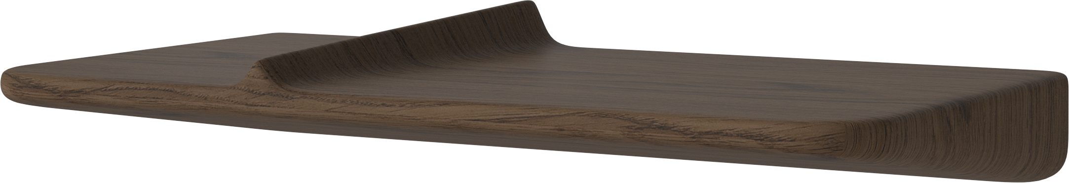 Wave shelf dark oak wood