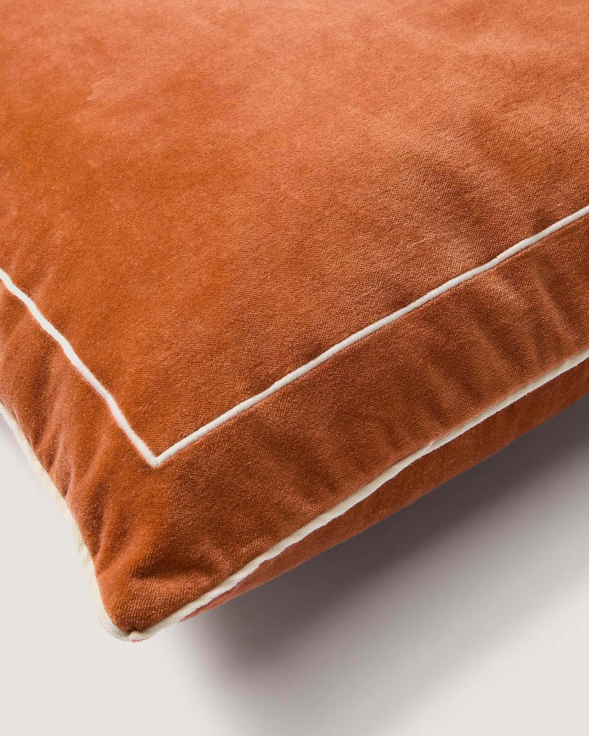 TIVANI Cushion Cover Orange with Cream Trim