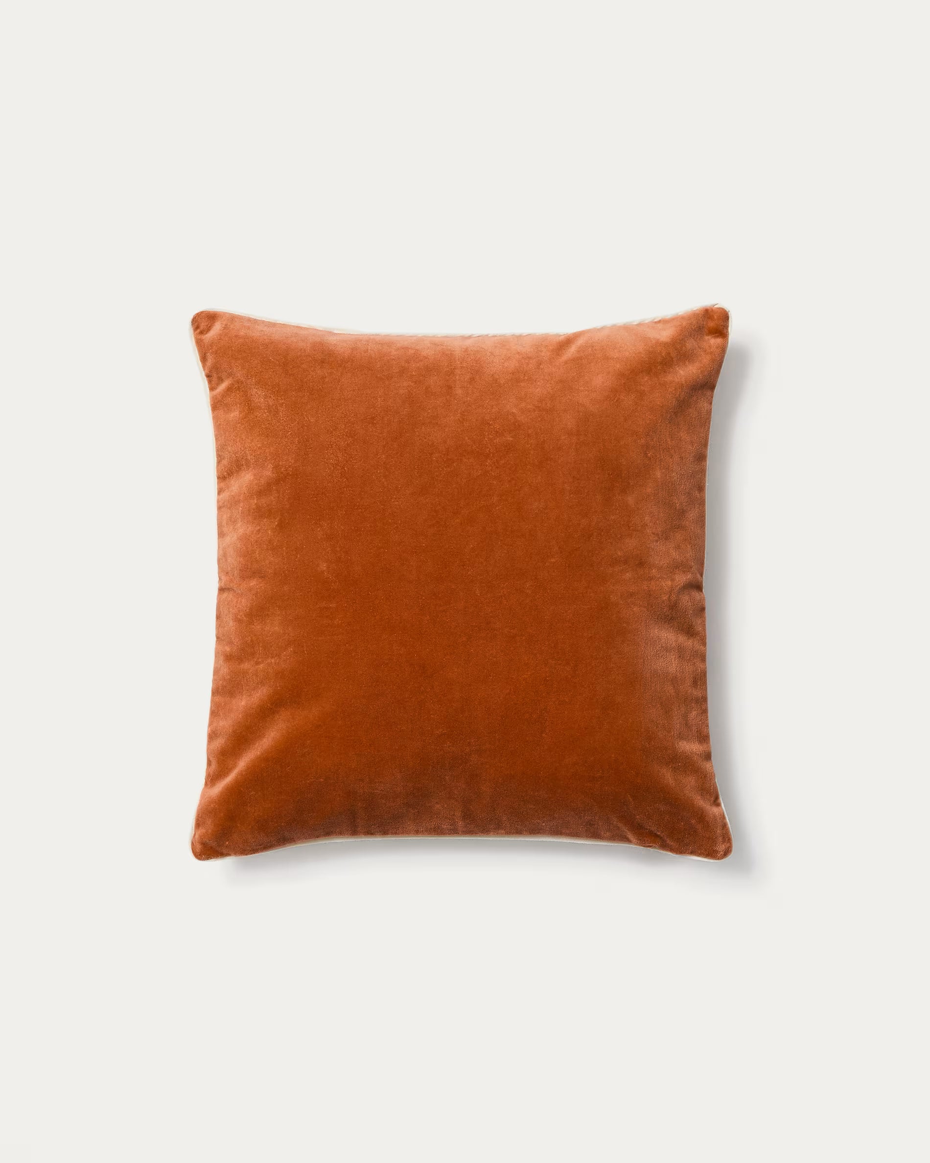 TIVANI Cushion Cover Orange with Cream Trim