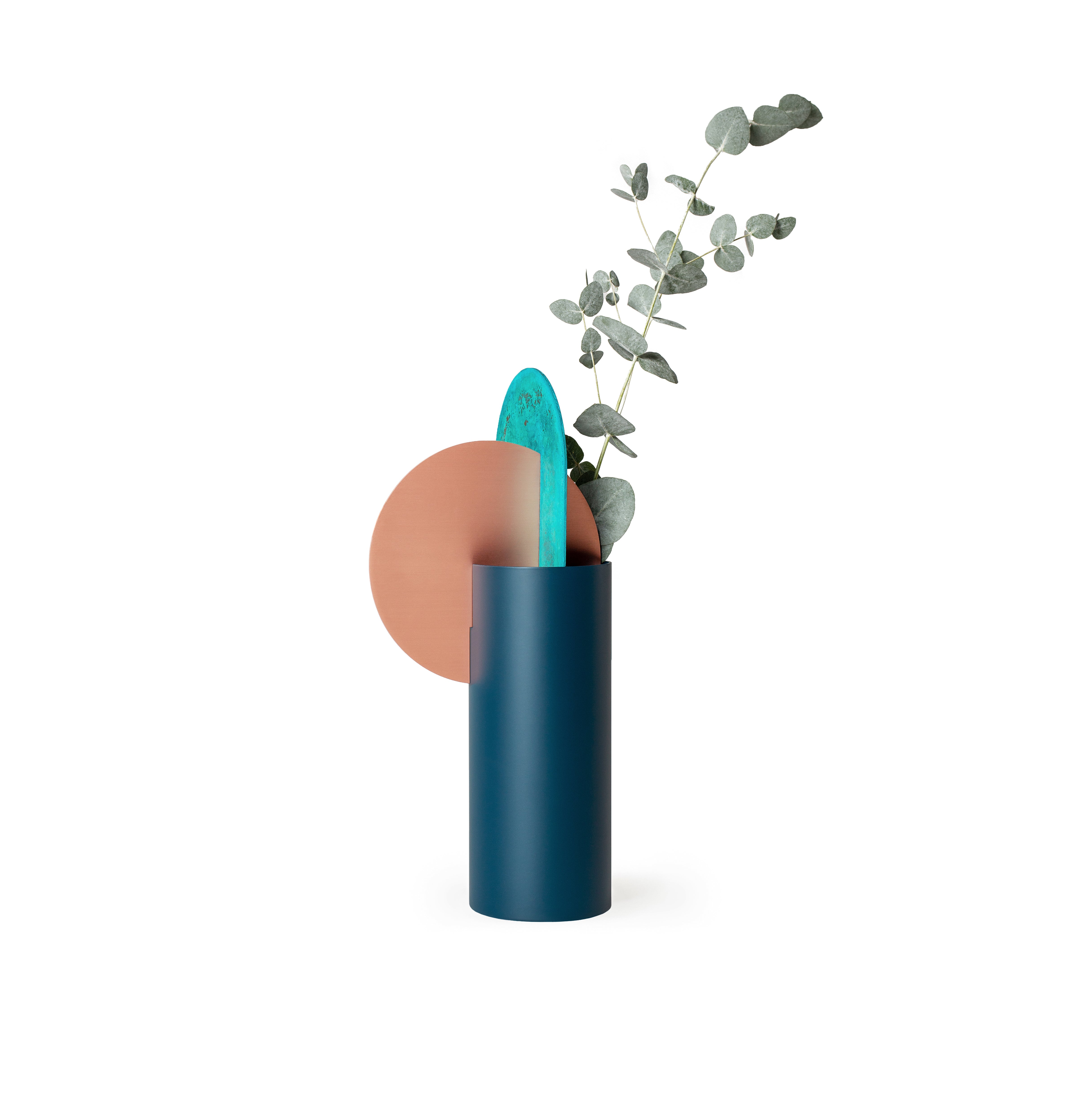 YERMILOV Vase - NUMBERED EDITION green with copper and oxidized copper