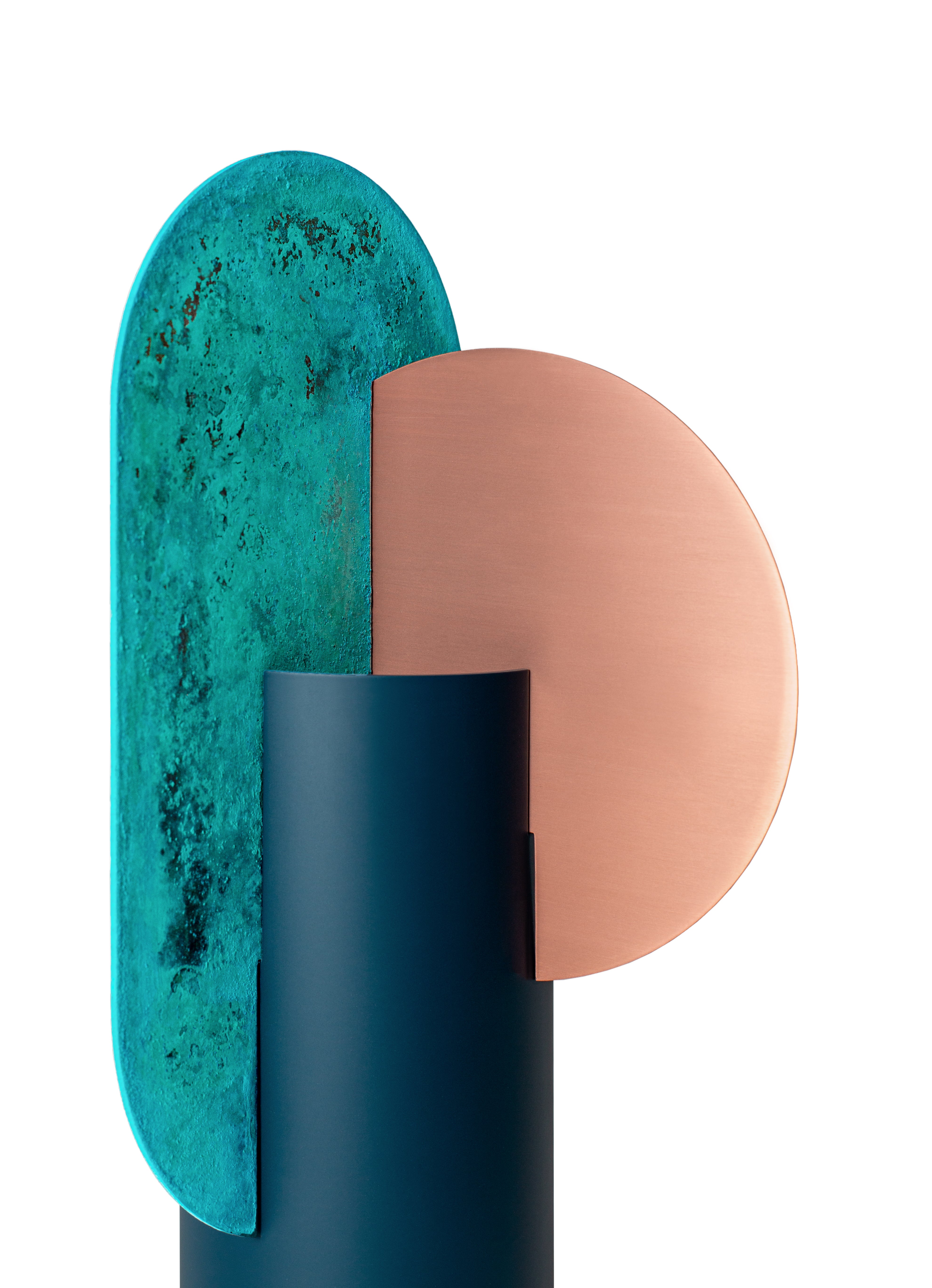 YERMILOV Vase - NUMBERED EDITION green with copper and oxidized copper