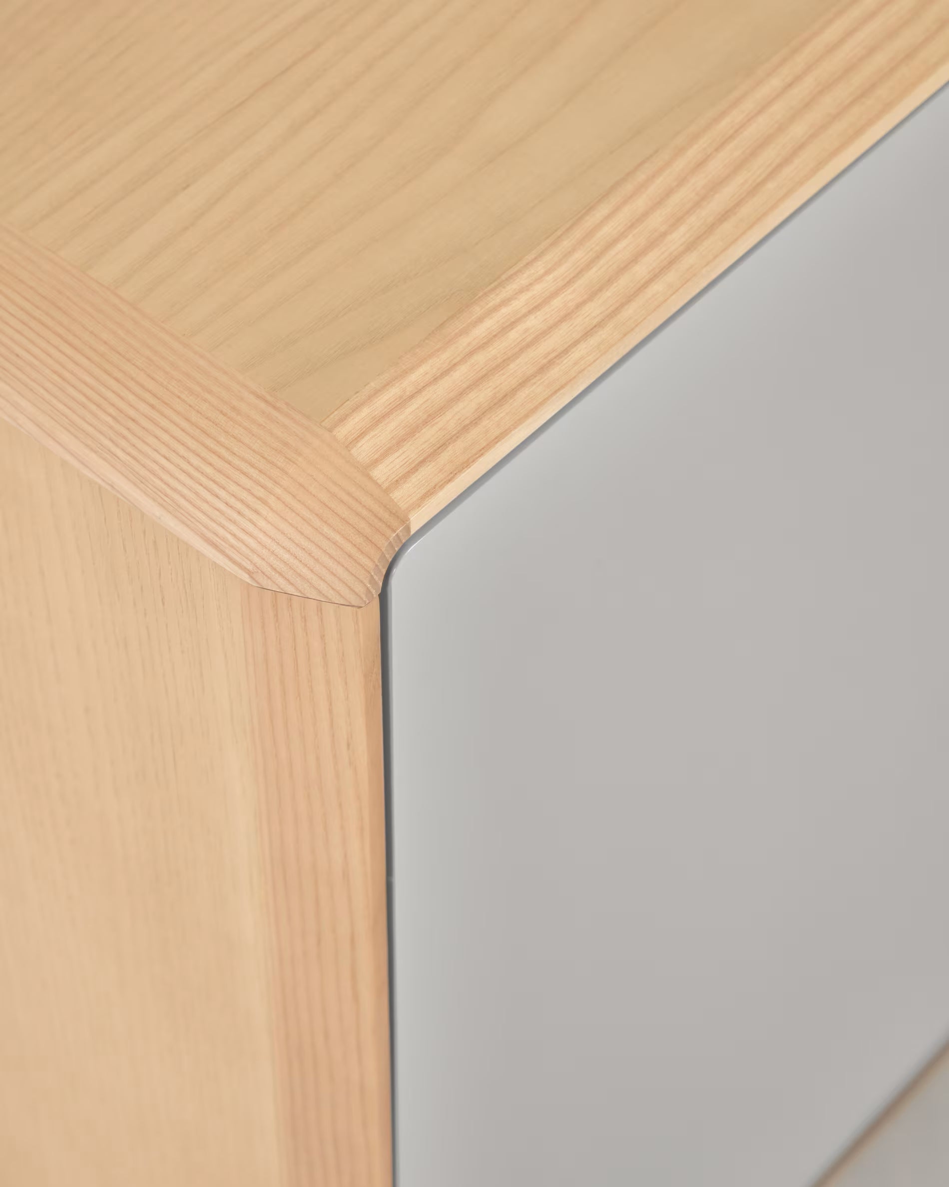 Nachttisch ANIELLE hellgrau mit Holz