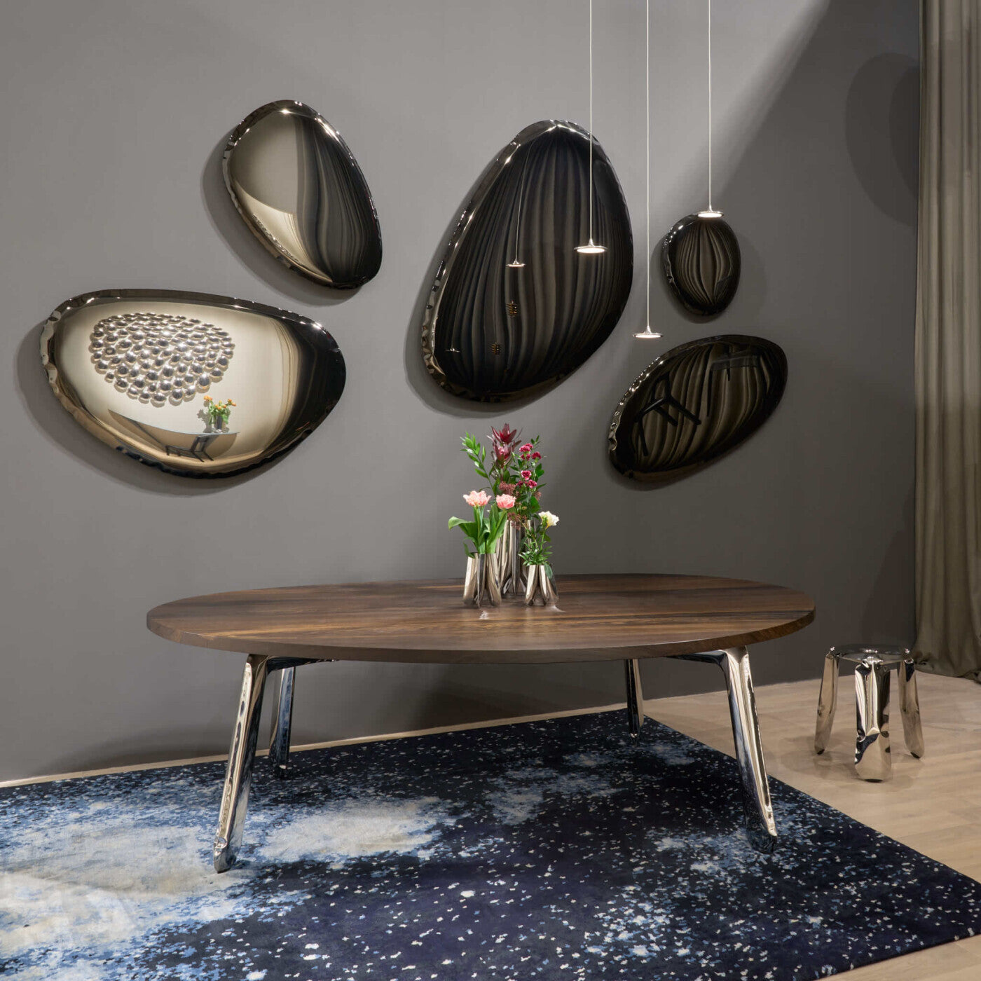 Pendelleuchten-Set LUNA inox