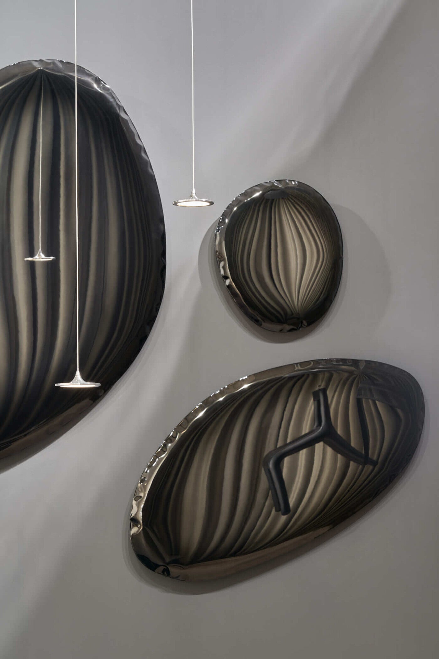Pendelleuchten-Set LUNA inox