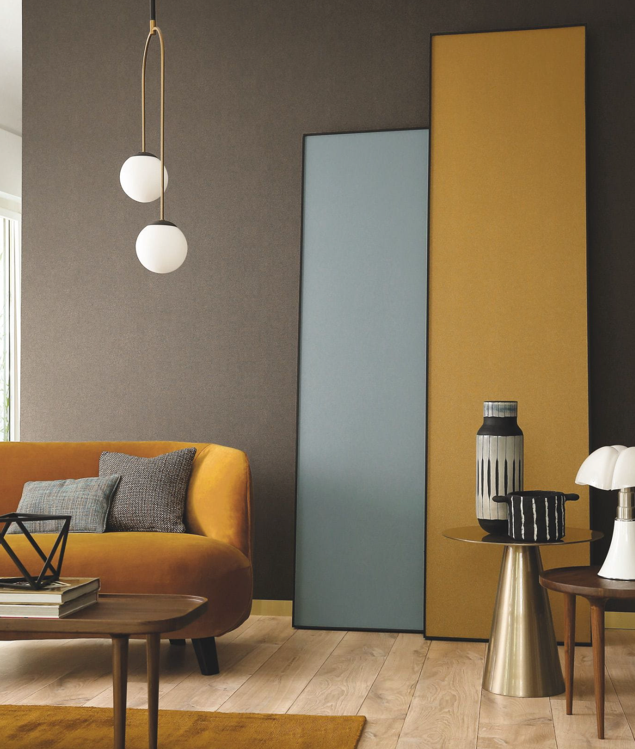 Structural wallpaper imitating canvas ALEPH - GRIS gray