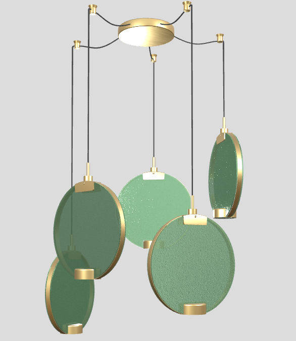 Pendant lamp HORO S5 brushed brass