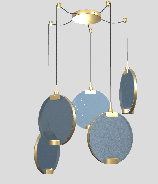 Pendant lamp HORO S5 brushed brass
