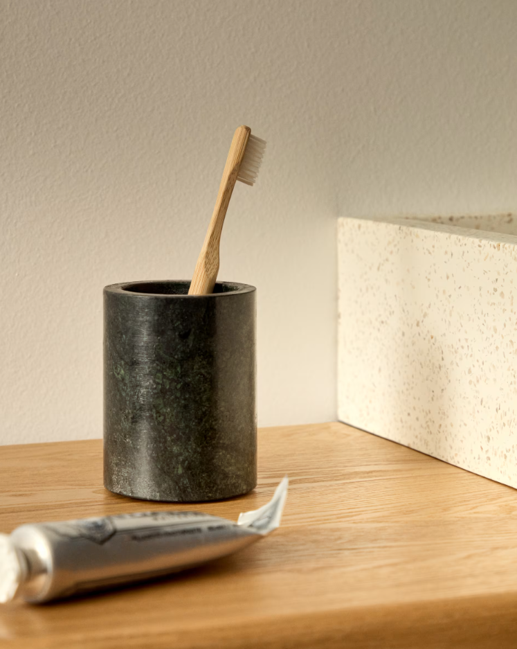 ELENEI Toothbrush Holder Green Marble