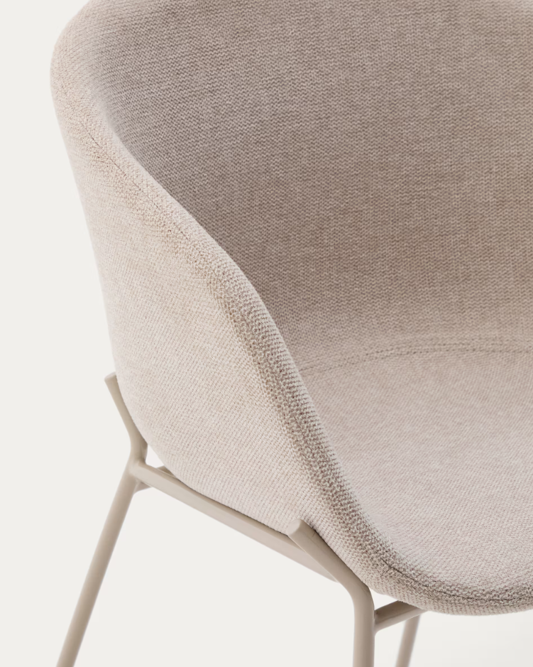 Yvette beige chair with a beige base