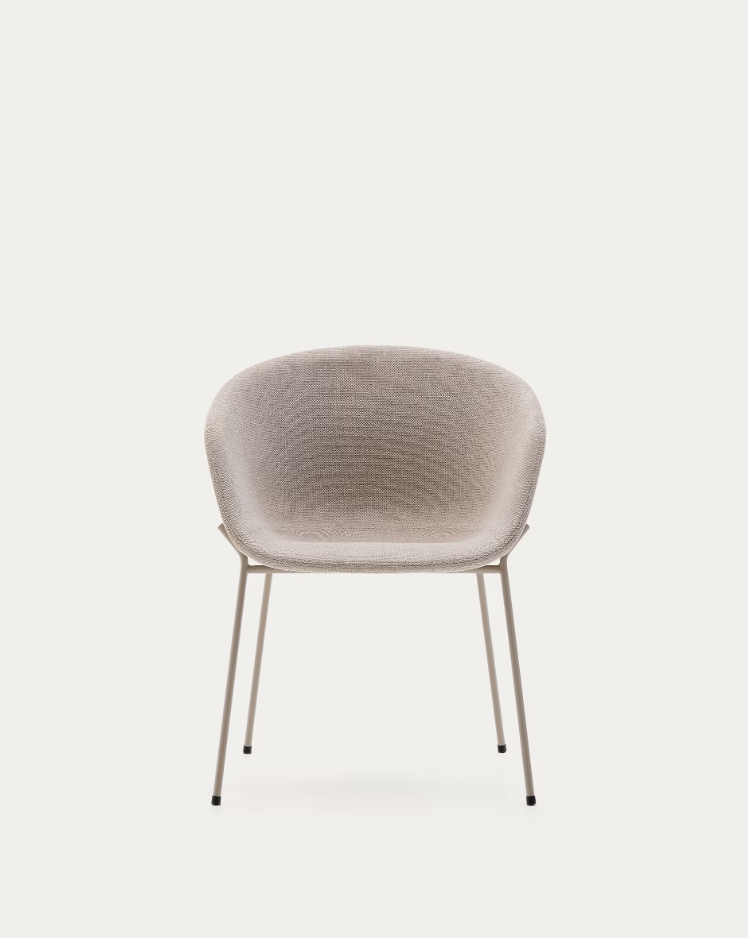 Yvette beige chair with a beige base