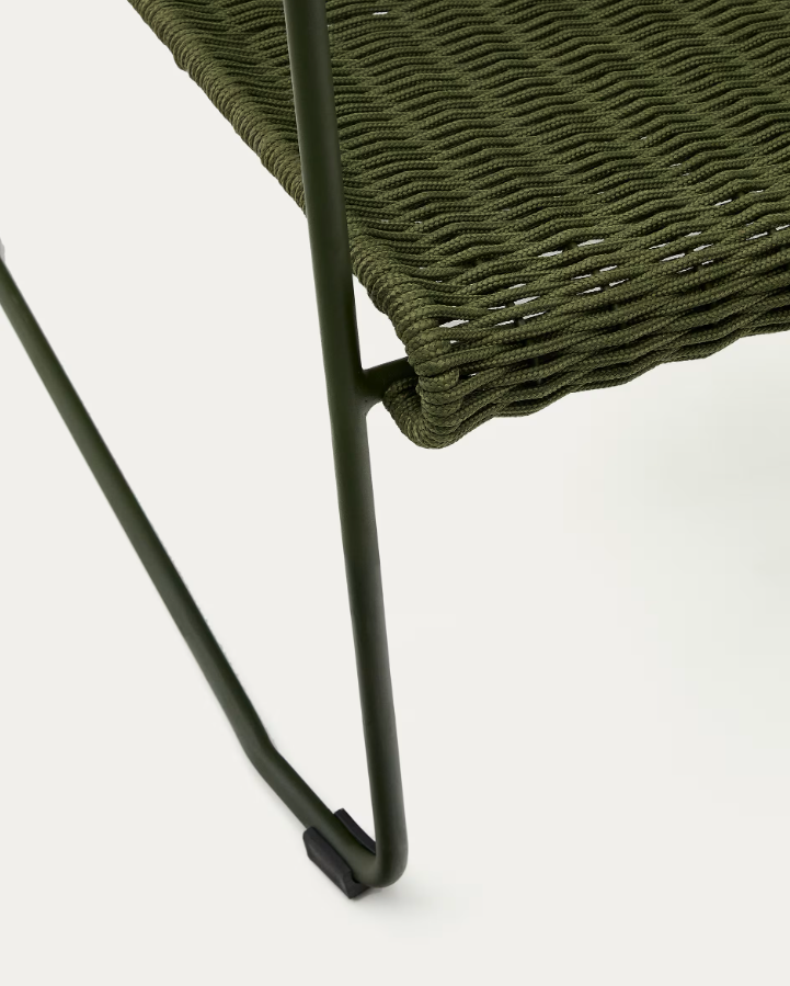 Exterior armchair Maurina Zielony with a green steel base