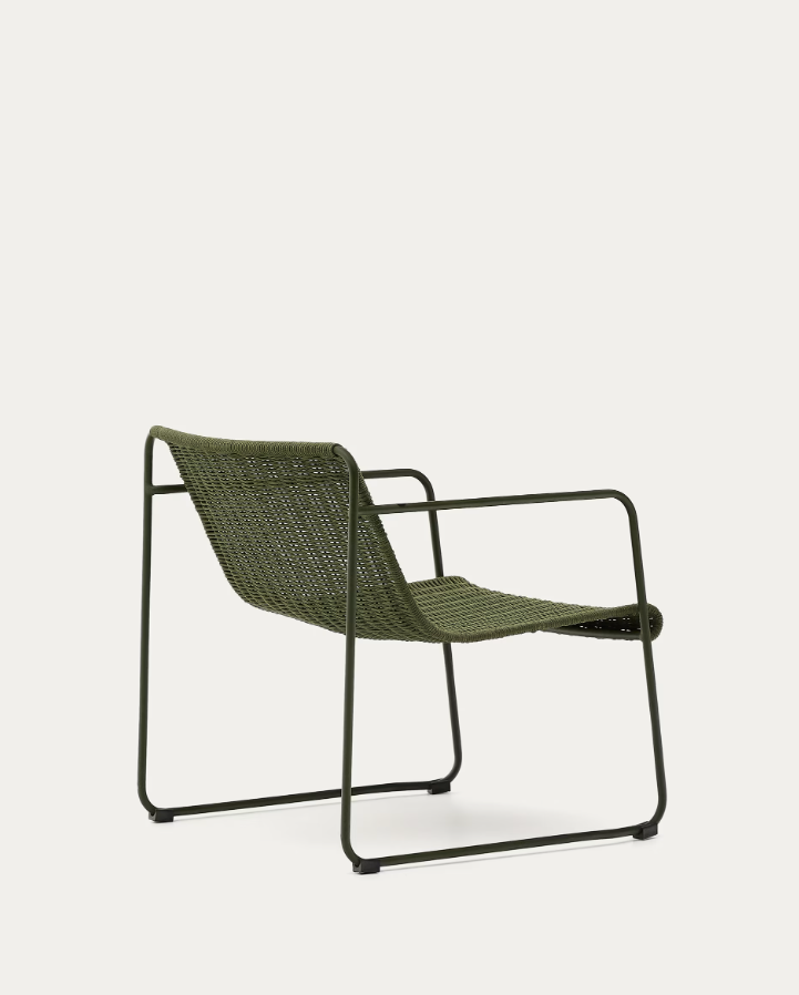 Exterior armchair Maurina Zielony with a green steel base