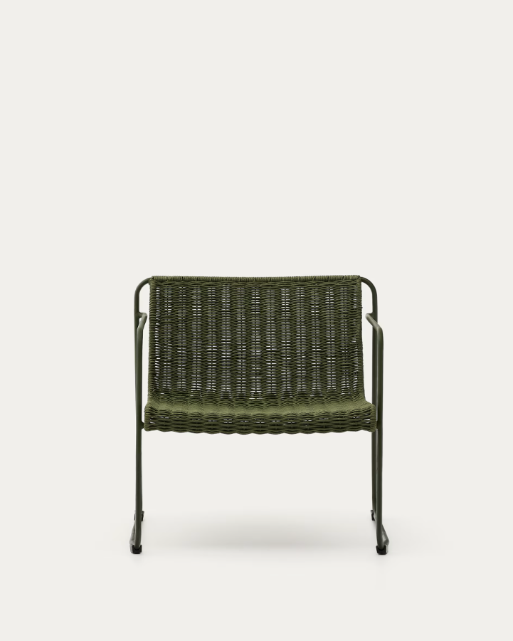 Exterior armchair Maurina Zielony with a green steel base