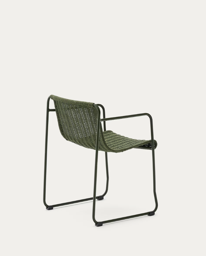 External chair Maurina Zielony with a green steel base