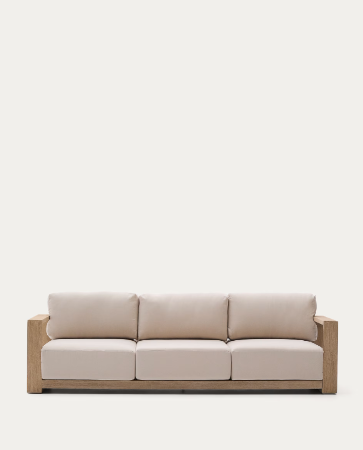 Ambra external sofa Ambra acacia wood with a creamy seat