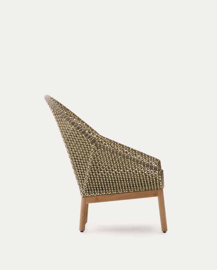 Outdoor armchair High alder wood wood with rattan seat