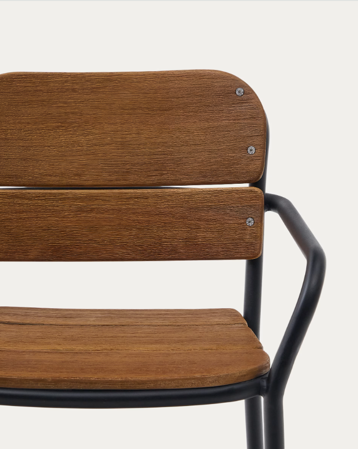 External chair algueret solid wood eucalyptus