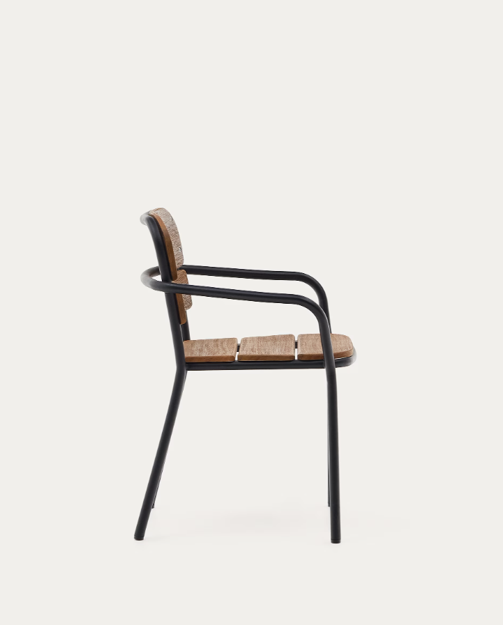 External chair algueret solid wood eucalyptus